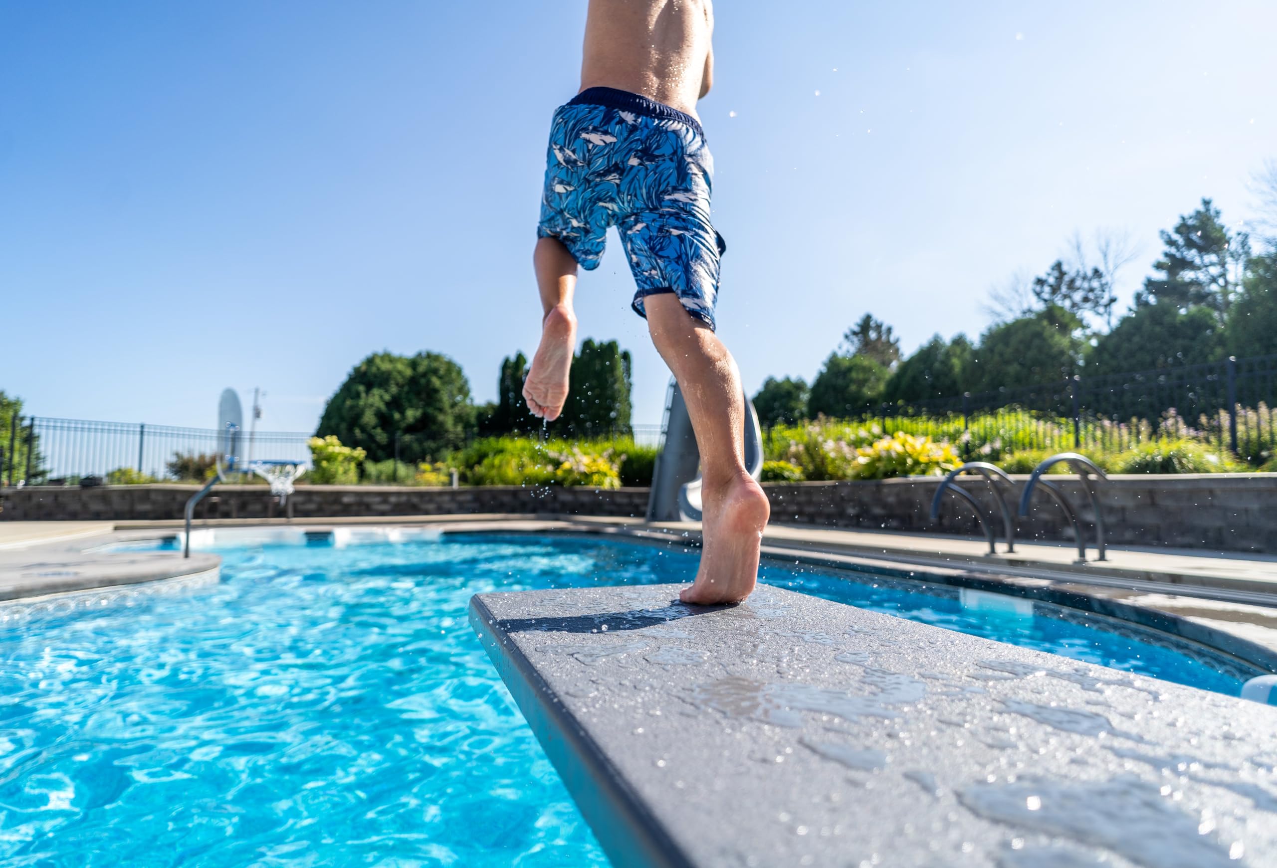 18" U Frame Diving Board - Global Pool Products - Polished Stainless Steel Base - GPP-DB-UB18-SS