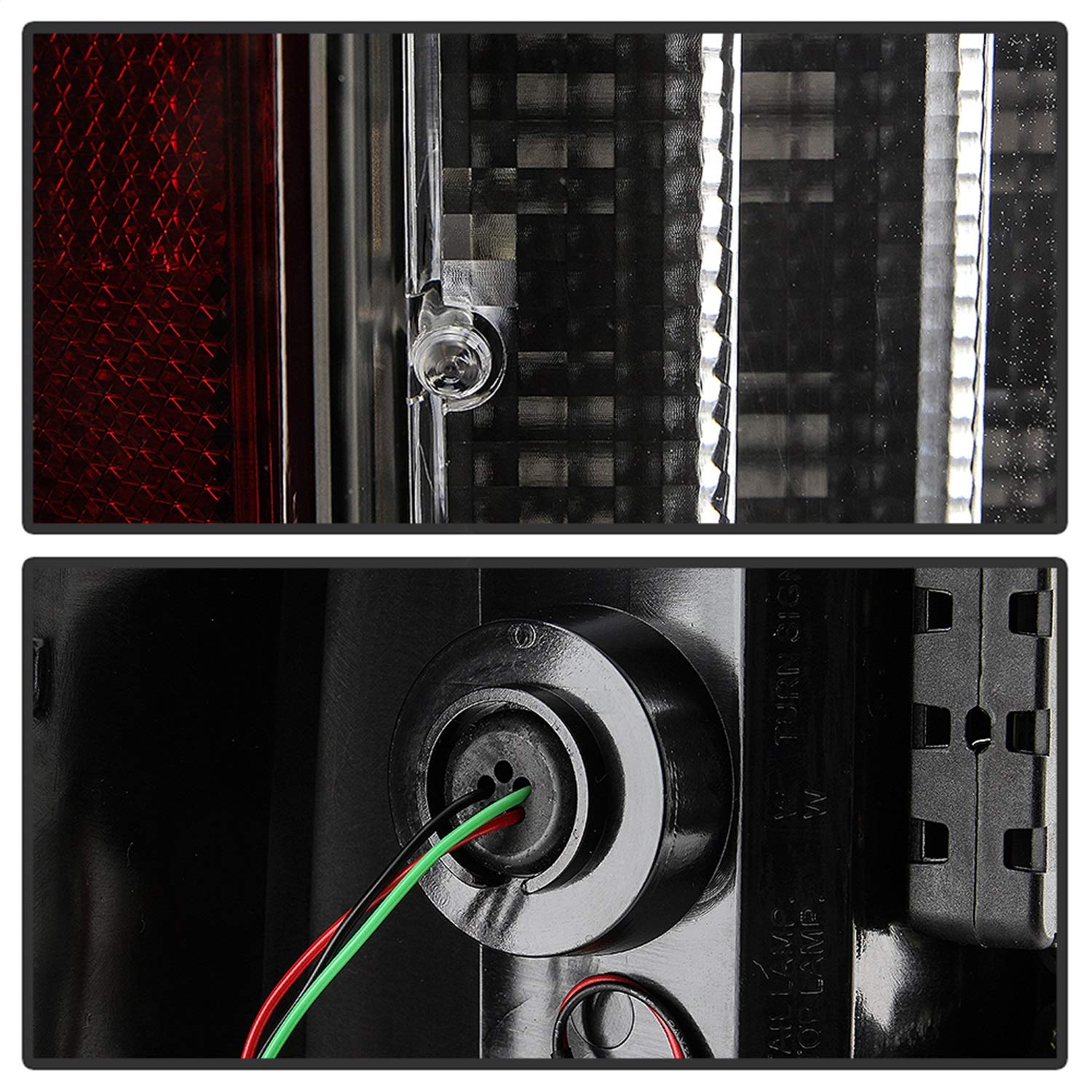 Ford F150 Spyder 5085955 2018-2019 Light Bar LED Tail Lights (not compatible with rear blind spot sensor models) - Reverse-3157(Not Included) - All Black