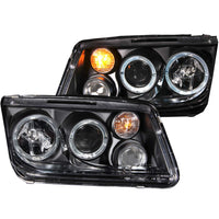 Halogen Projector Headlight Black/Clear for Volkswagen Jetta AnzoUSA 121369