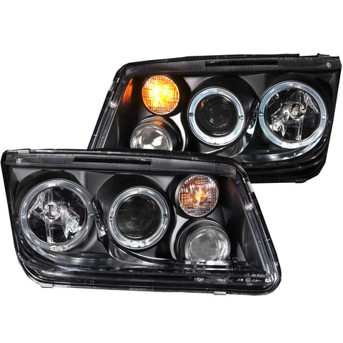 Halogen Projector Headlight Black/Clear for Volkswagen Jetta AnzoUSA 121369