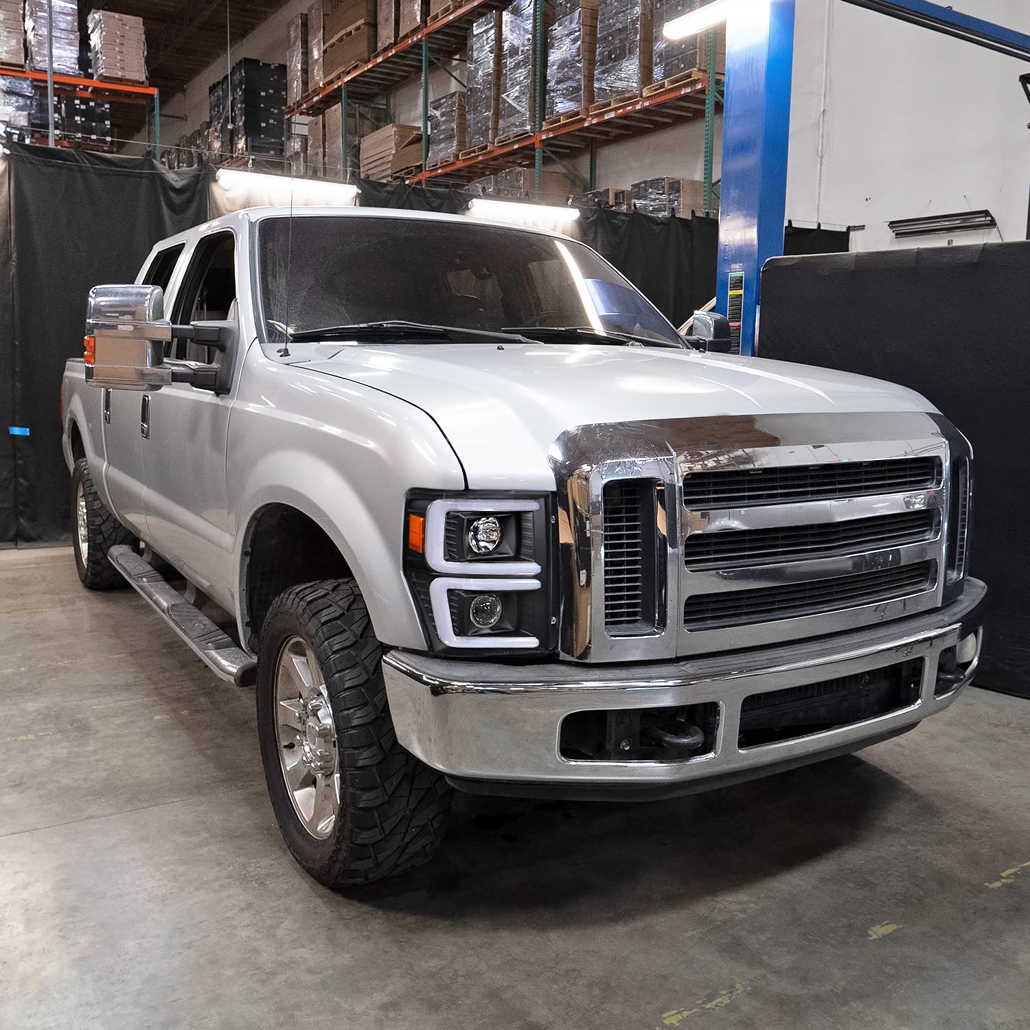Black Sequential Switchback Projector Headlights SPEC-D TUNING Compatible with 2008-2010 Ford F-250, F-350, F-450