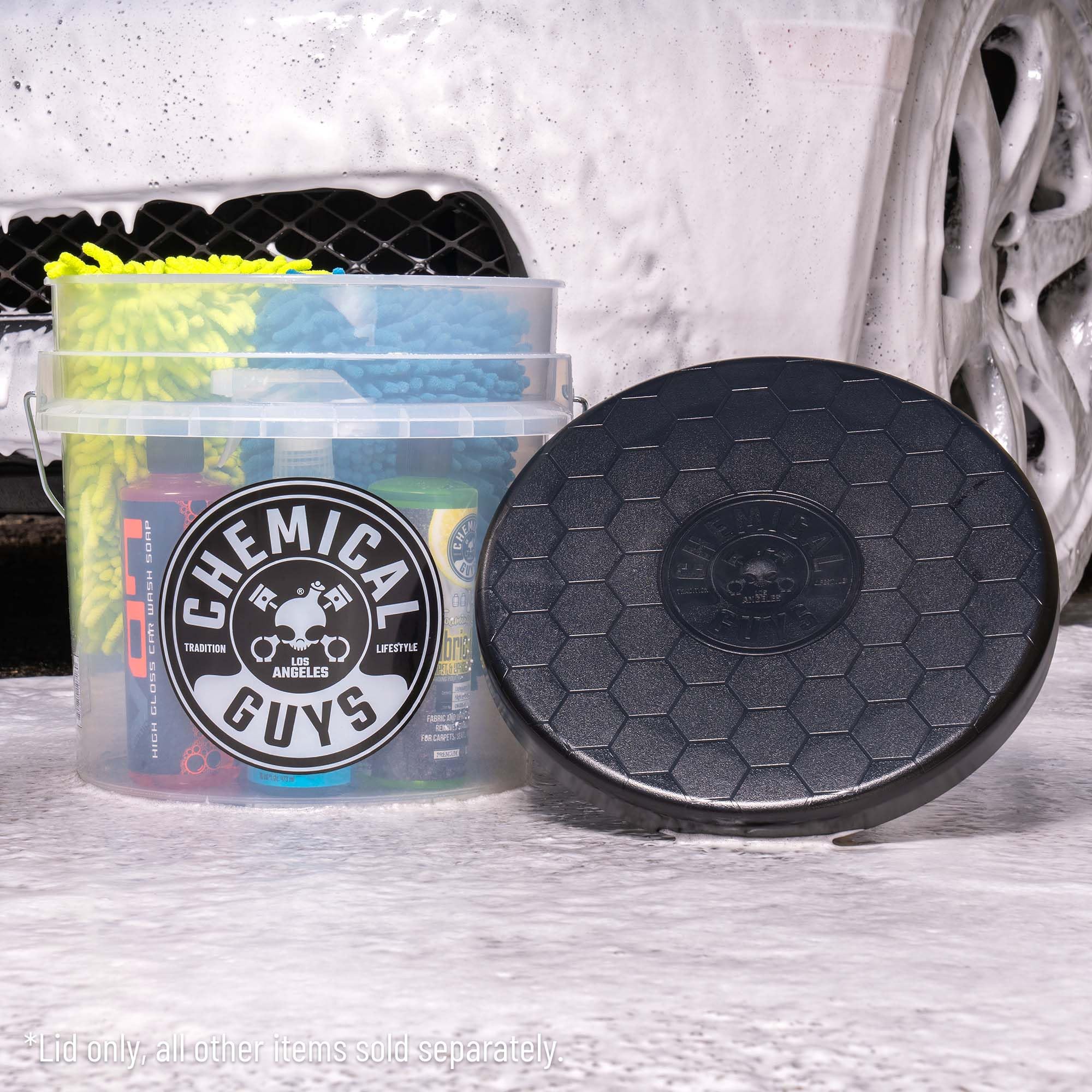Chemical Guys Car Wash Bucket Lid IAI519, Black (Can Be Used as Seat, Storage, Etc) - Fits Chemical Guys Bucket & Other Standard Buckets; Bucket Not Included