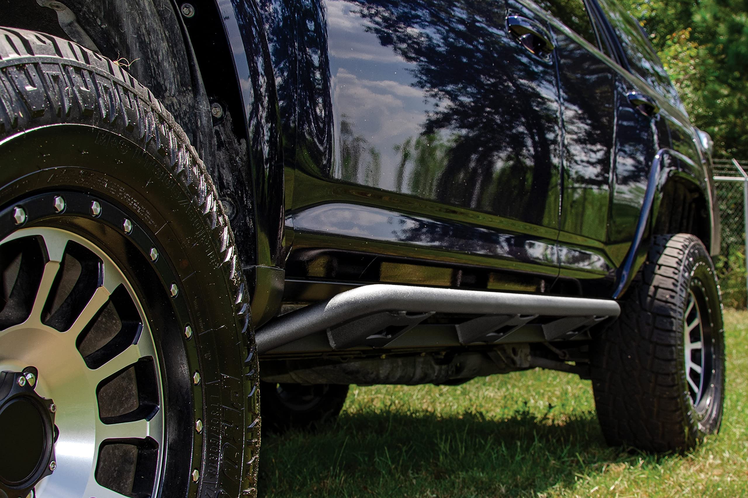 Trail Sliders RealTruck for Ford Bronco | Full Length, Heavy Duty 2" Tubing, Textured Black | TSF214B-TX | Fits 2021 - 2025 Ford Bronco 4 Door