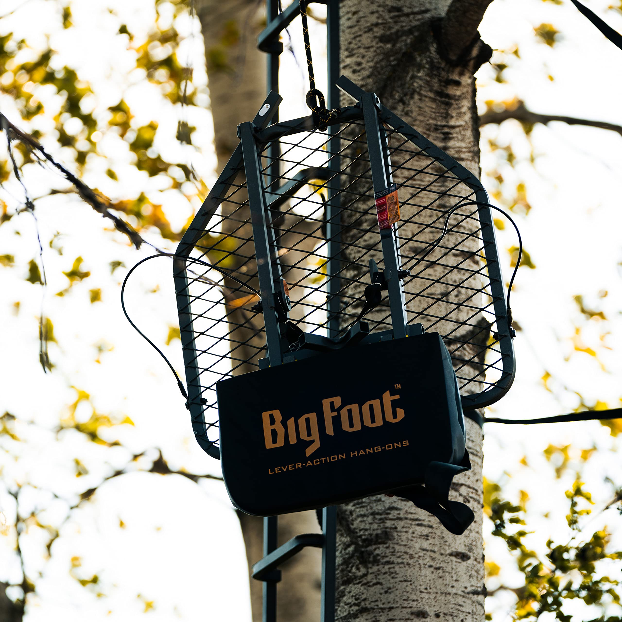 Rivers Edge Big Foot RE555 Lever-Action Hang-On Treestand, Lightweight, Flip-Up Padded Seat, 24” x 28” Platform