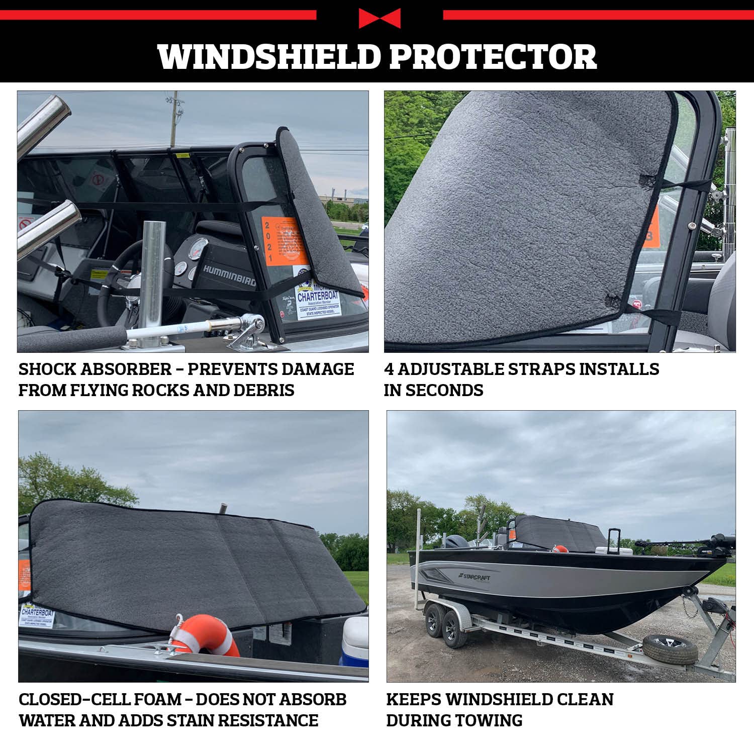TruXedo Boat Windshield Protector by RealTruck | 1117432 | Universal Fitment