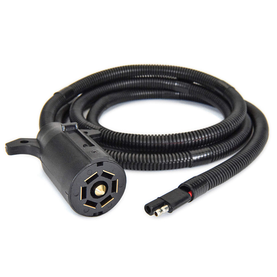Power Swap Auxiliary Cord for Lippert Power Stance Tongue Jack, 6' long Cable, 2-Way to 7-Way Plug, Won’t Drain Your RV Battery, LED Lights for Nighttime Visibility, Emergency Manual Crank – 813749