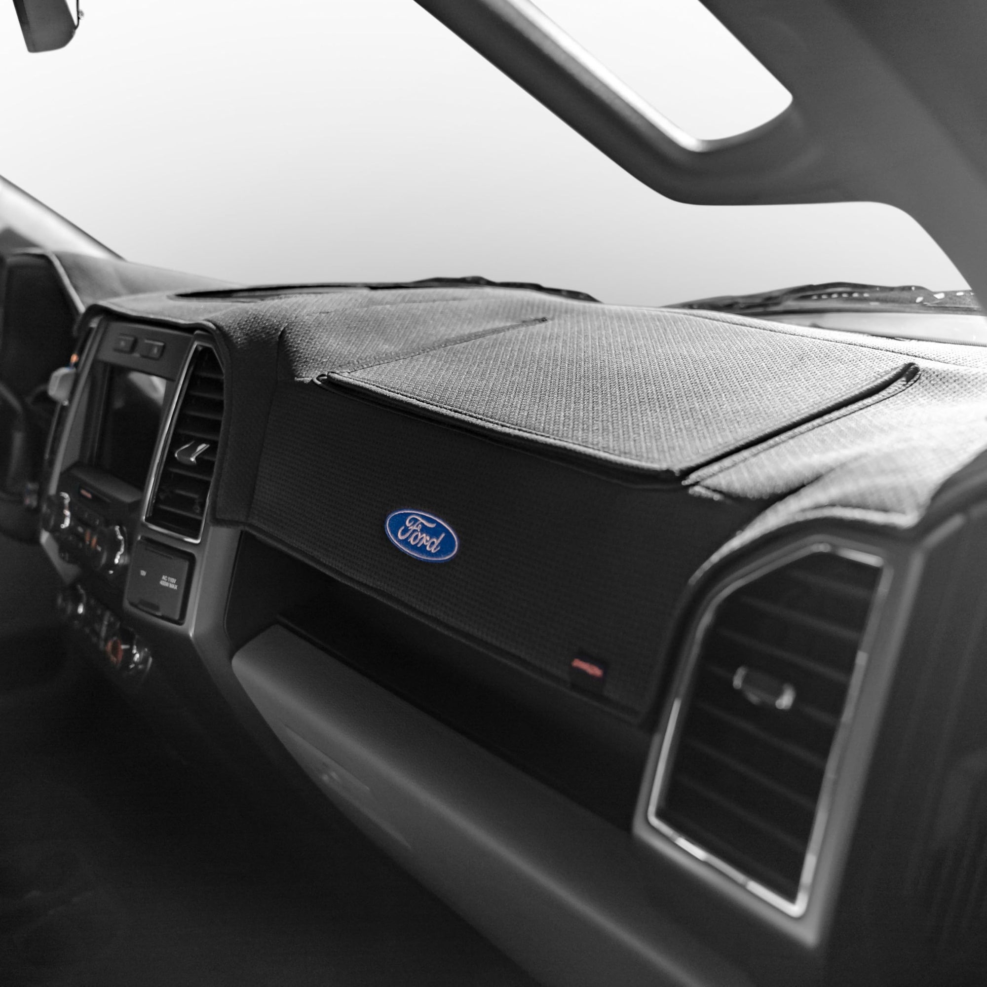 DashMat Limited Edition 62162DF24-01-25 - Ford Black Polyester Custom Dash Cover
