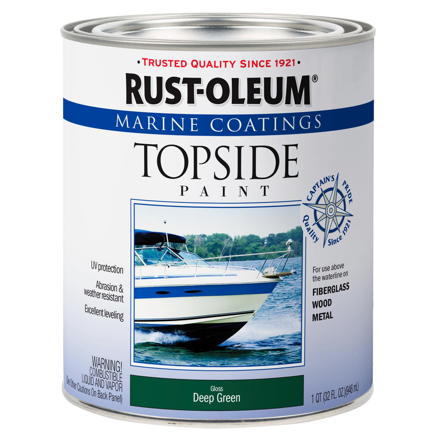 Marine Coatings Rust-Oleum 207007 Topside Paint, Quart, Deep Green