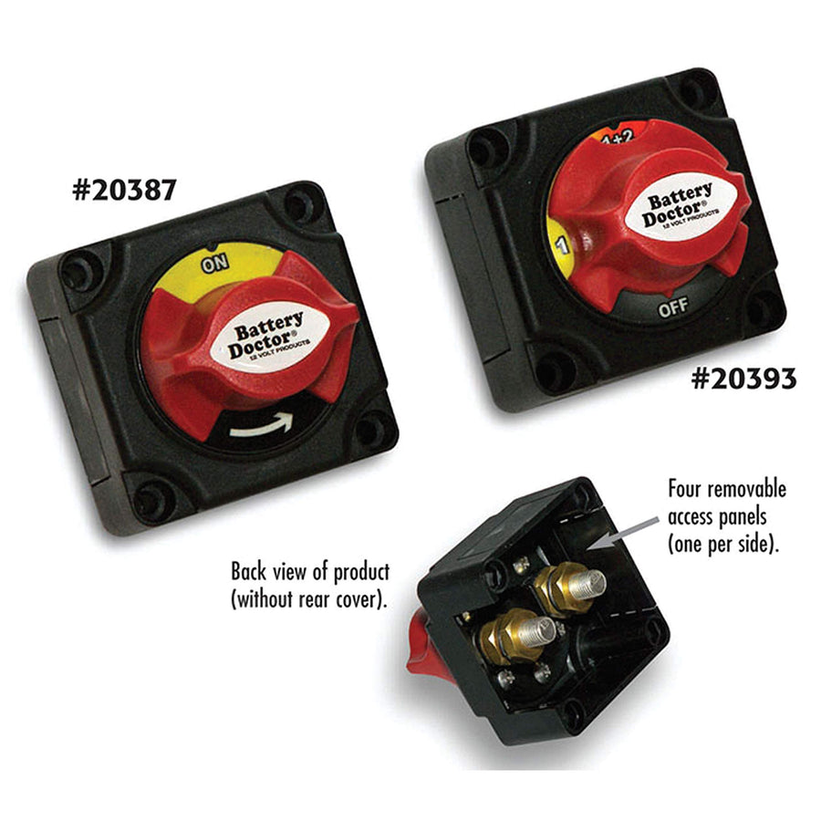 Battery Doctor WirthCo 20387 Mini Master Rotary Dial Disconnect Switch with On/Off Knob and Bottom Cover