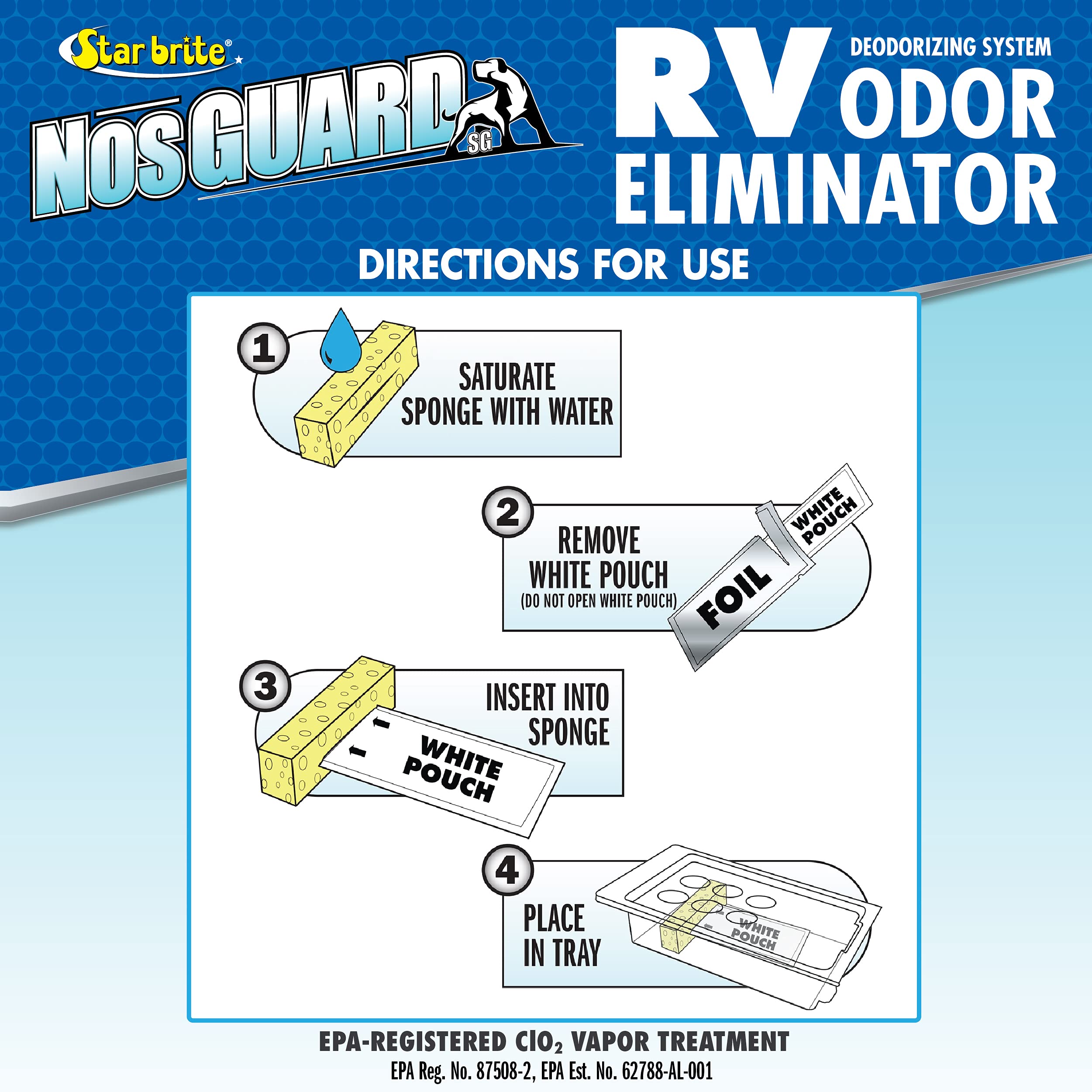 NosGUARD STAR BRITE RV Odor Eliminator – Deep Penetrating Vapor System, Twin Pack 10G (079950)