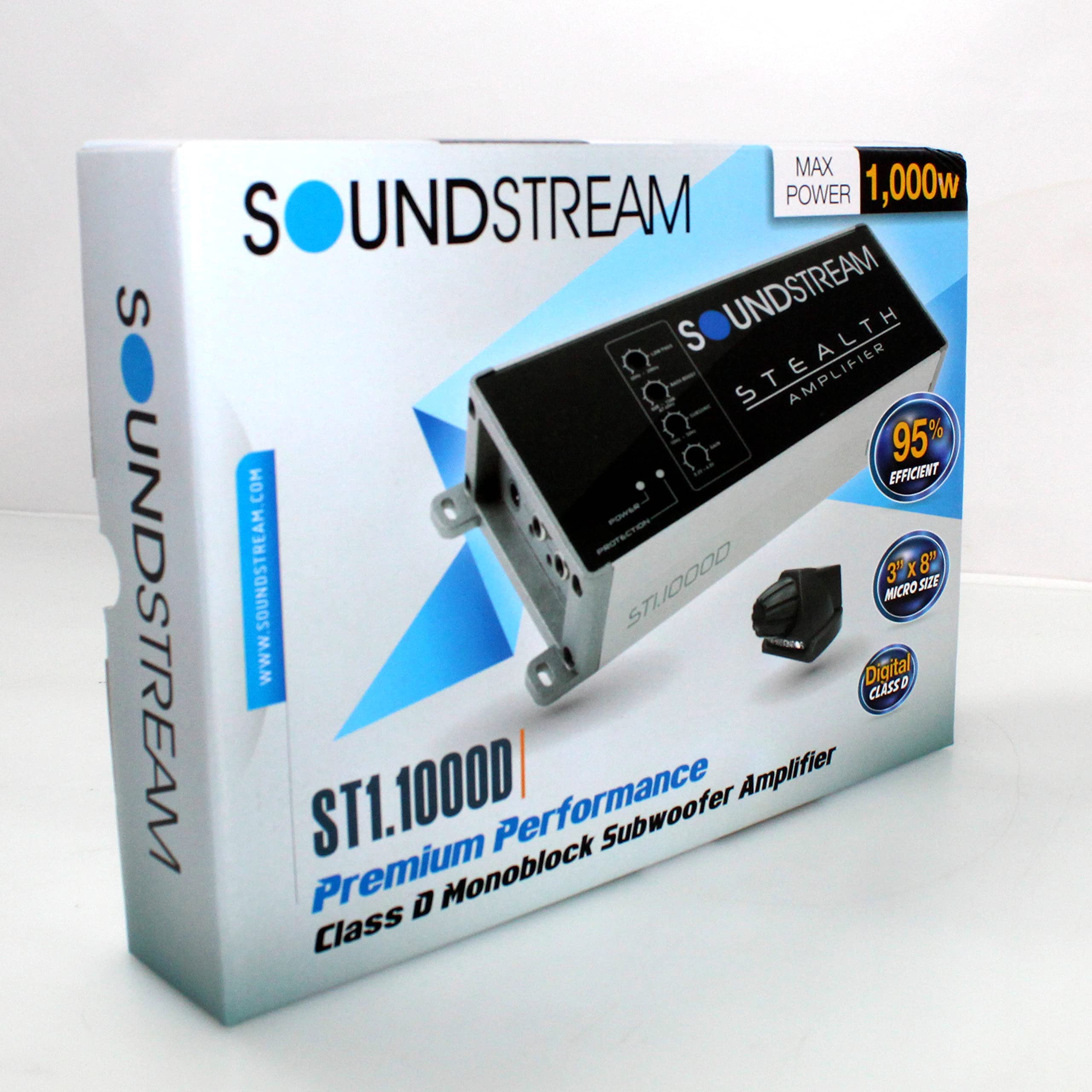 Soundstream Stealth Series ST1.1000D 1000W Class D Monoblock 1 Channel Amplifier
