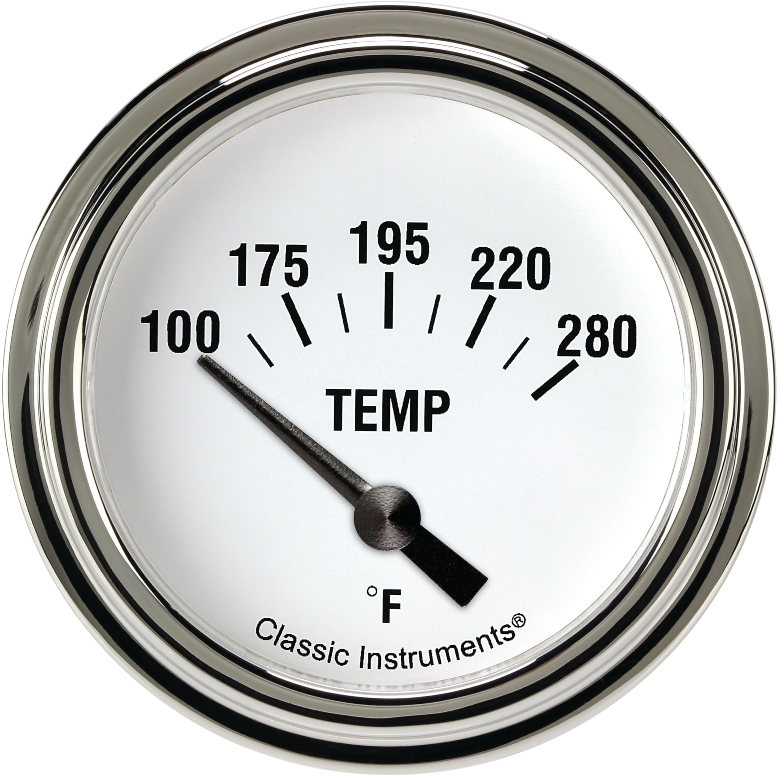Classic Instruments Water Temperature Gauge WH226SLF-08 2 5/8 in White Hot 1/2
