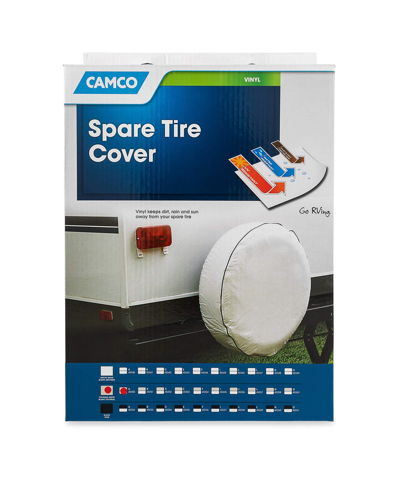 RV Spare Tire Cover Camco 45354 (29 inches, Off-White) Vinyl