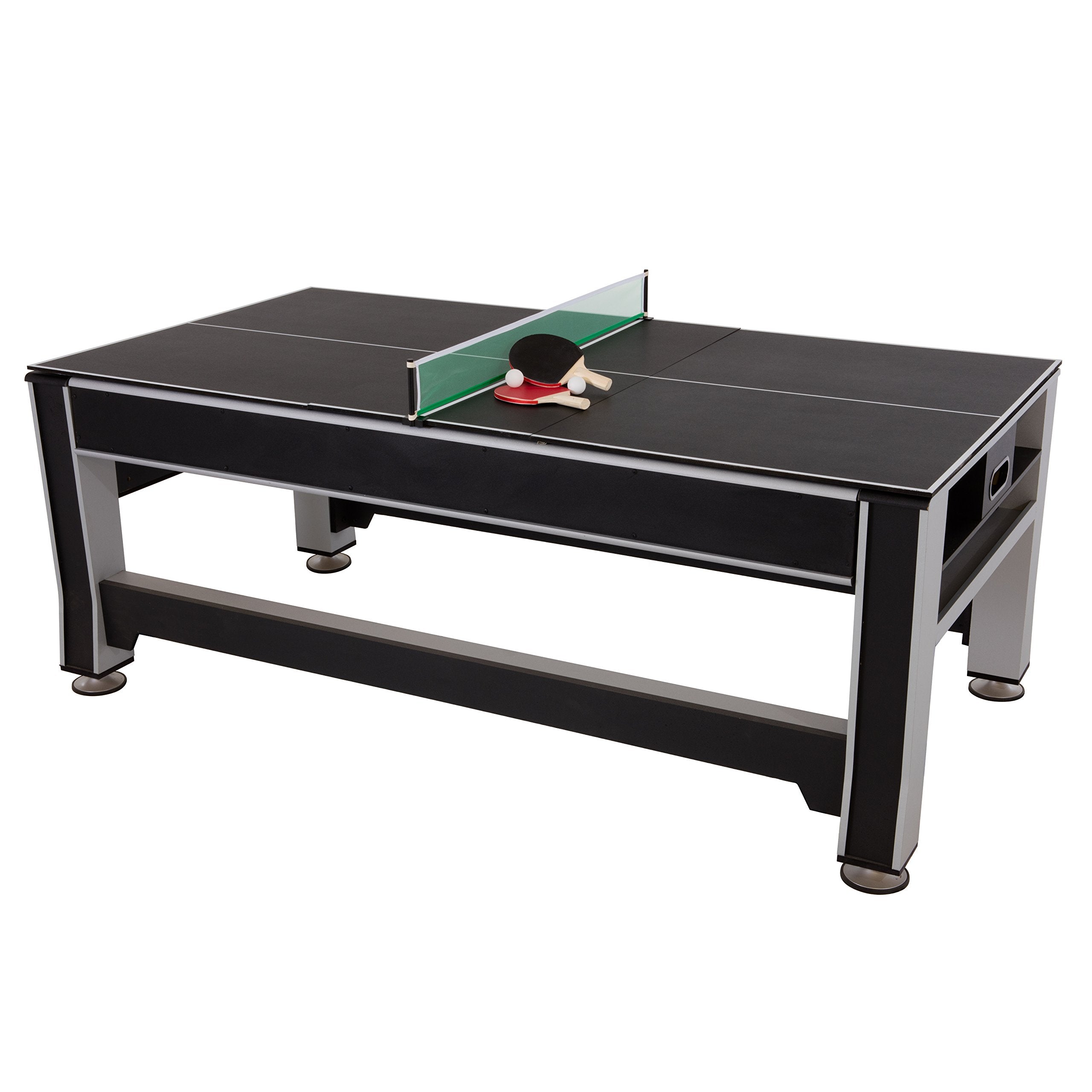 3-in-1 Triumph Rotating 7' Swivel Multigame Table - Air Hockey, Billiards/Pool, and Table Tennis - All Accessories Included