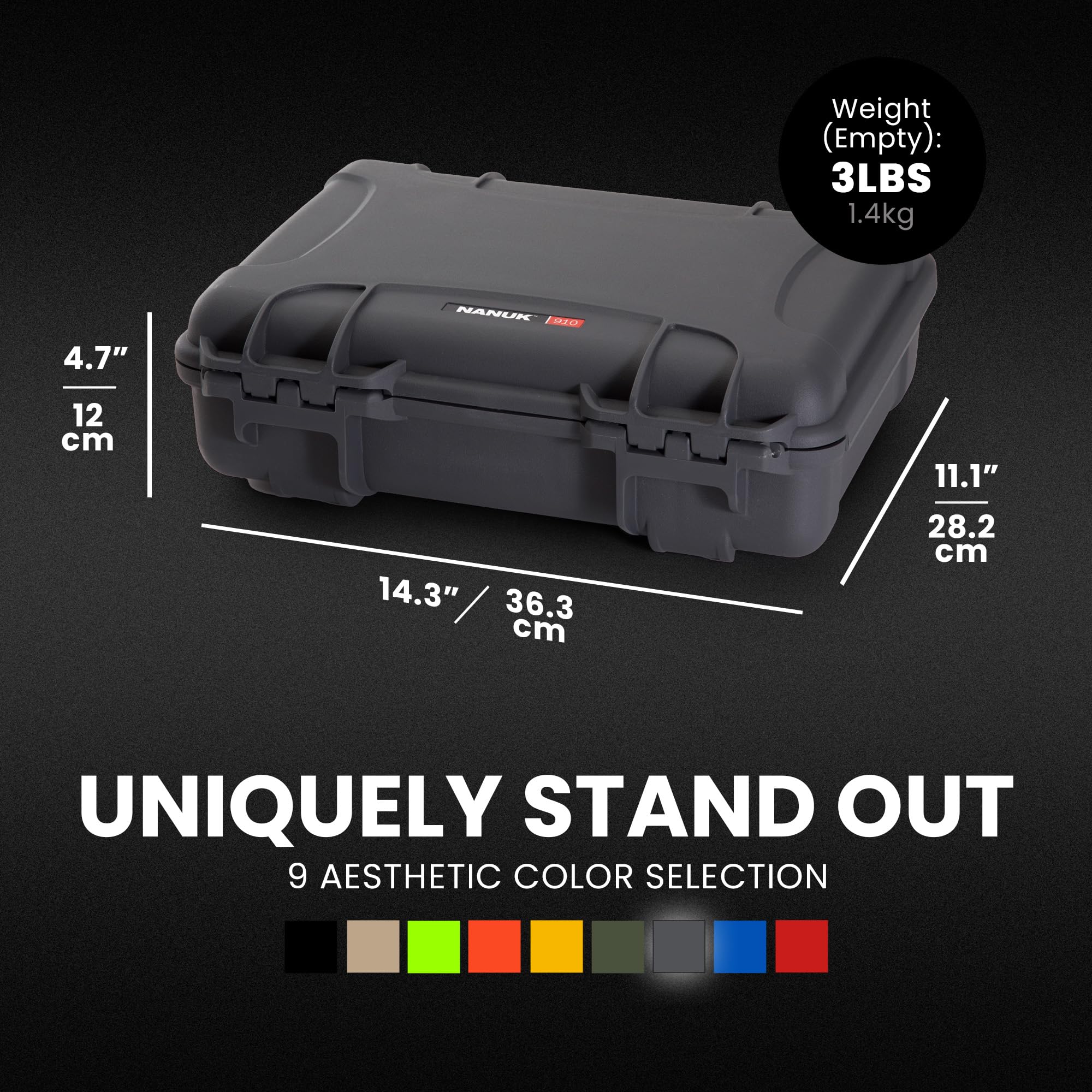 Graphite Nanuk 910 Waterproof Hard Case Empty