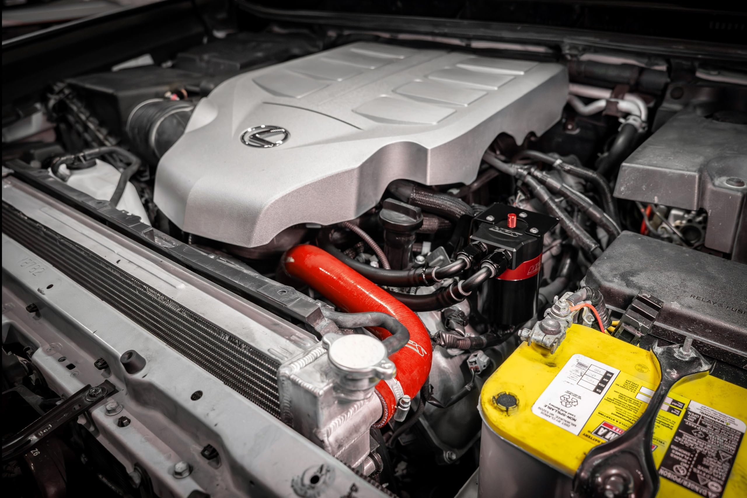 Black Aluminum HPS Oil Catch Can Kit Compatible for 2010-2023 Lexus GX460 4.6L V8, 860-005