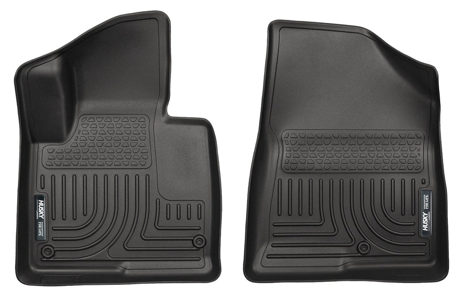 Husky Liners Floor Mats Weatherbeater | Fits 2013-2018 Hyundai Santa Fe Sport & Sport 2.0 | Front Row, 2-pc Black - 13851