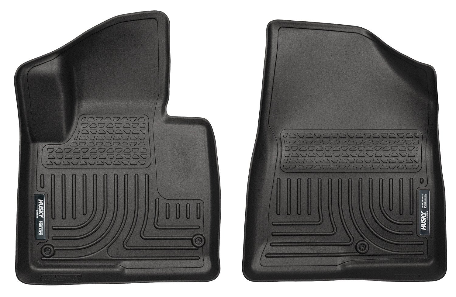 Weatherbeater Husky Liners Floor Mats | Fits 2013-2018 Hyundai Santa Fe; 2019 Hyundai Santa Fe XL | Front Row, 2-pc Black - 13861