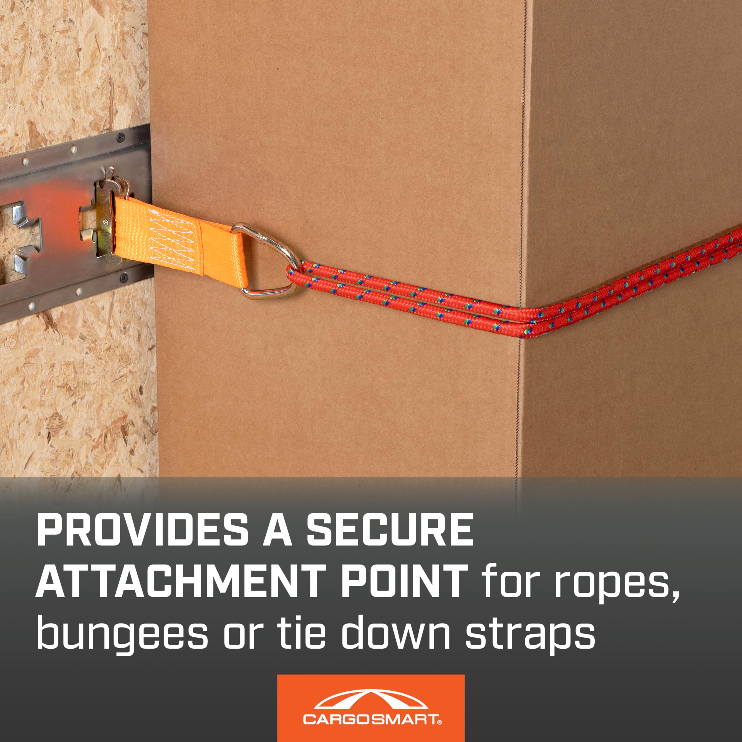 Rope Ring 2" x 6" 2,000 lbs X-Track/E-Track Tie Down Strap 1 Pk Orange