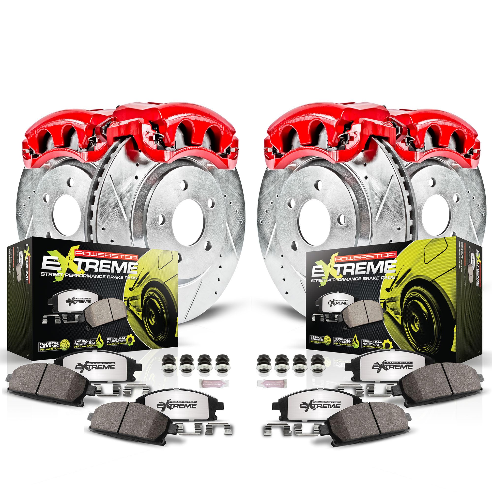 Power Stop Z26 KC2705-26 Front & Rear Street Warrior Brake Kit Nissan For Nissan Maxima 2001 [Model Specific]
