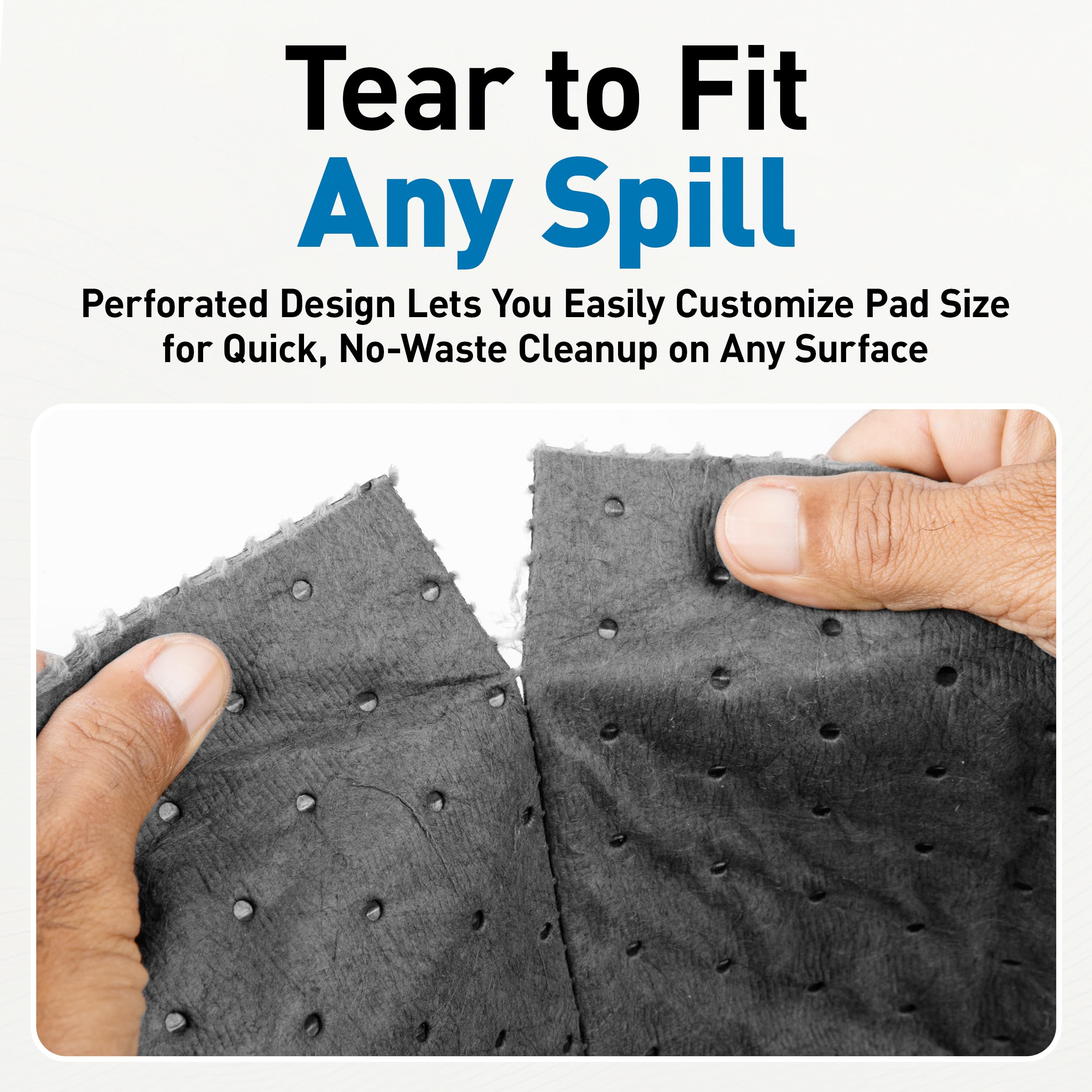 Universal Raxwell Absorbent Roll – 30” x 150 ft Heavyweight Spill Absorbent Pads, 250 GSM, Perforated Polypropylene Roll for Oil, Water, Coolants & Chemical Spill Control