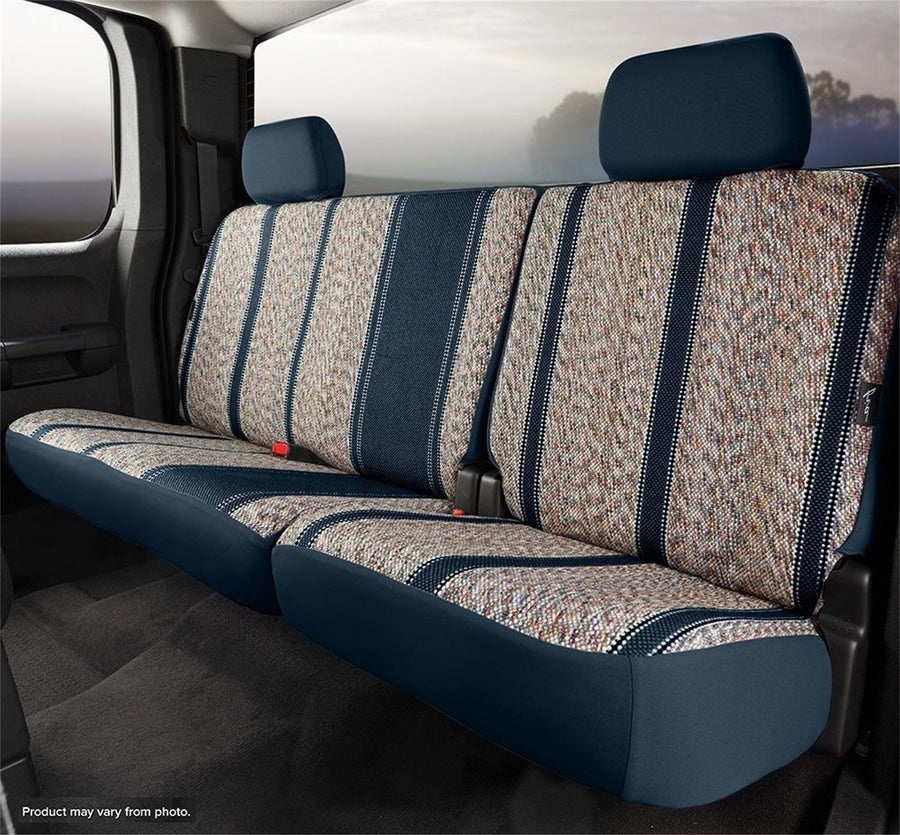 Fia Wrangler TR42-93NAVY Custom Seat Cover; Saddle Blanket; Navy; Rear; Split Seat 40/60; w/Removable Headrests;