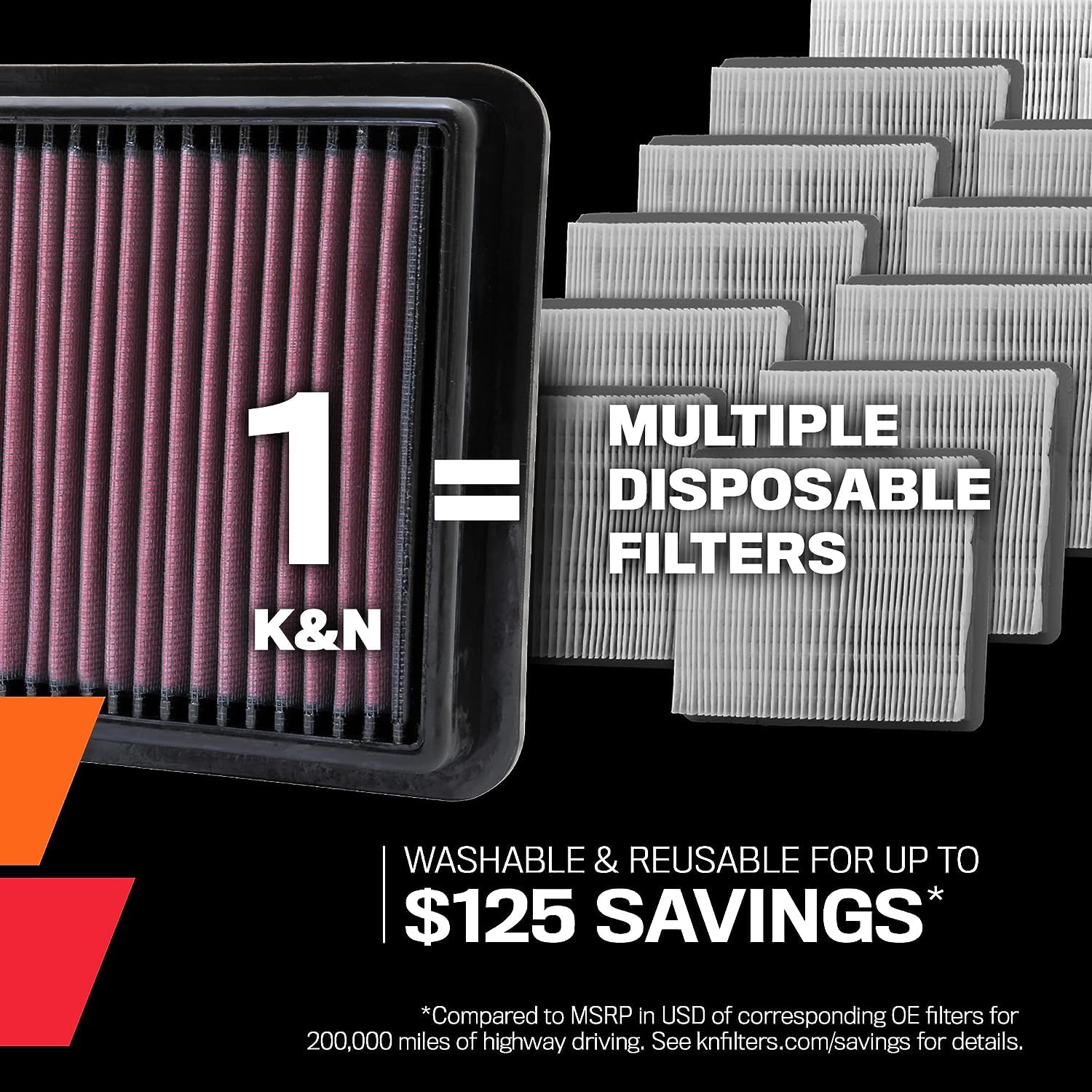 K&N Air Filter Engine: Increase Power & Acceleration, Washable, Premium, Replacement Car Filter: Compatible with 1992-2002 DODGE (Viper), 33-2085