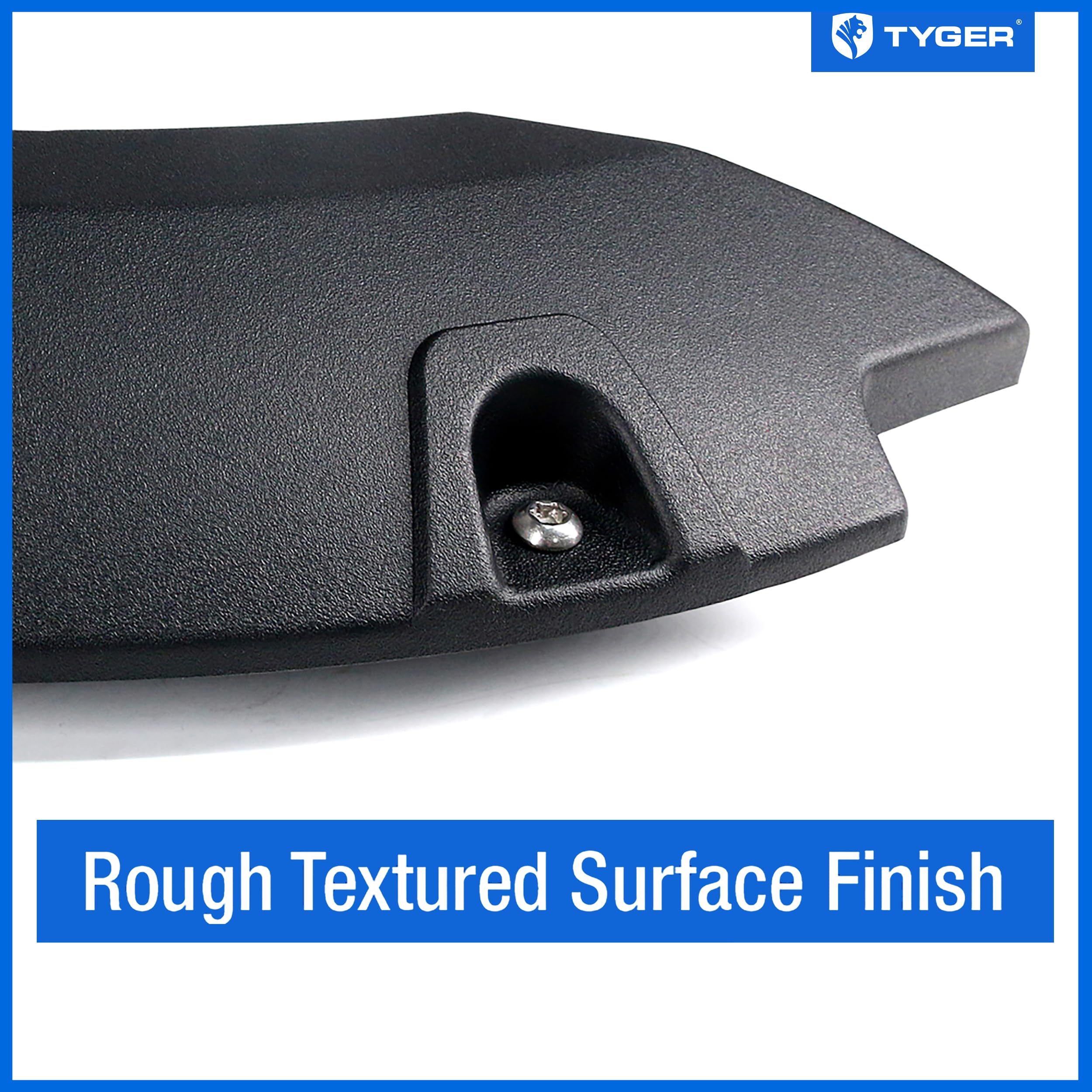 Tyger Auto Fender Flare Rough Textured Black Compatible with 1999-2007 Ford F-250 F-350 Super Duty, Bolt-Riveted Style 4pc | TG-FF8F4097