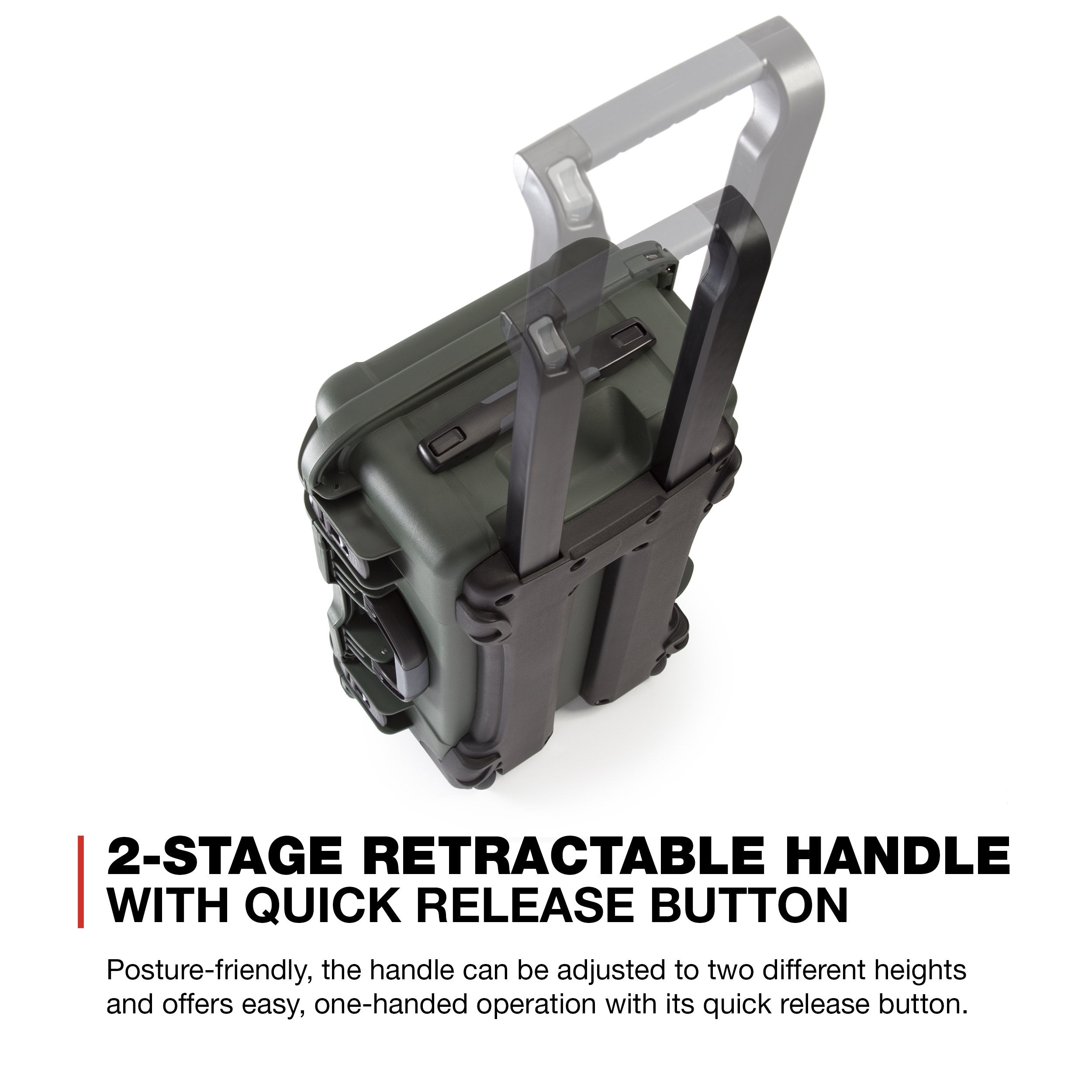 Protective Travel Case Nanuk 935 for 3 Bottles of Wine w/Wheels and Extendable Handle, TSA Approved - Olive (935-3BTLS6)