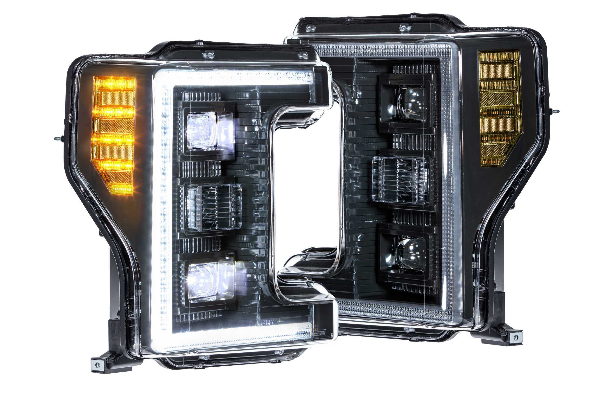 Morimoto XB LED Headlight Housing Upgrade, Fits 2017-2019 Ford Superduty, Plug and Play Replacement, DOT Approved Assembly with LED Headlights (High/Low), DRLs, & UV Coated Lenses (1x LF554)