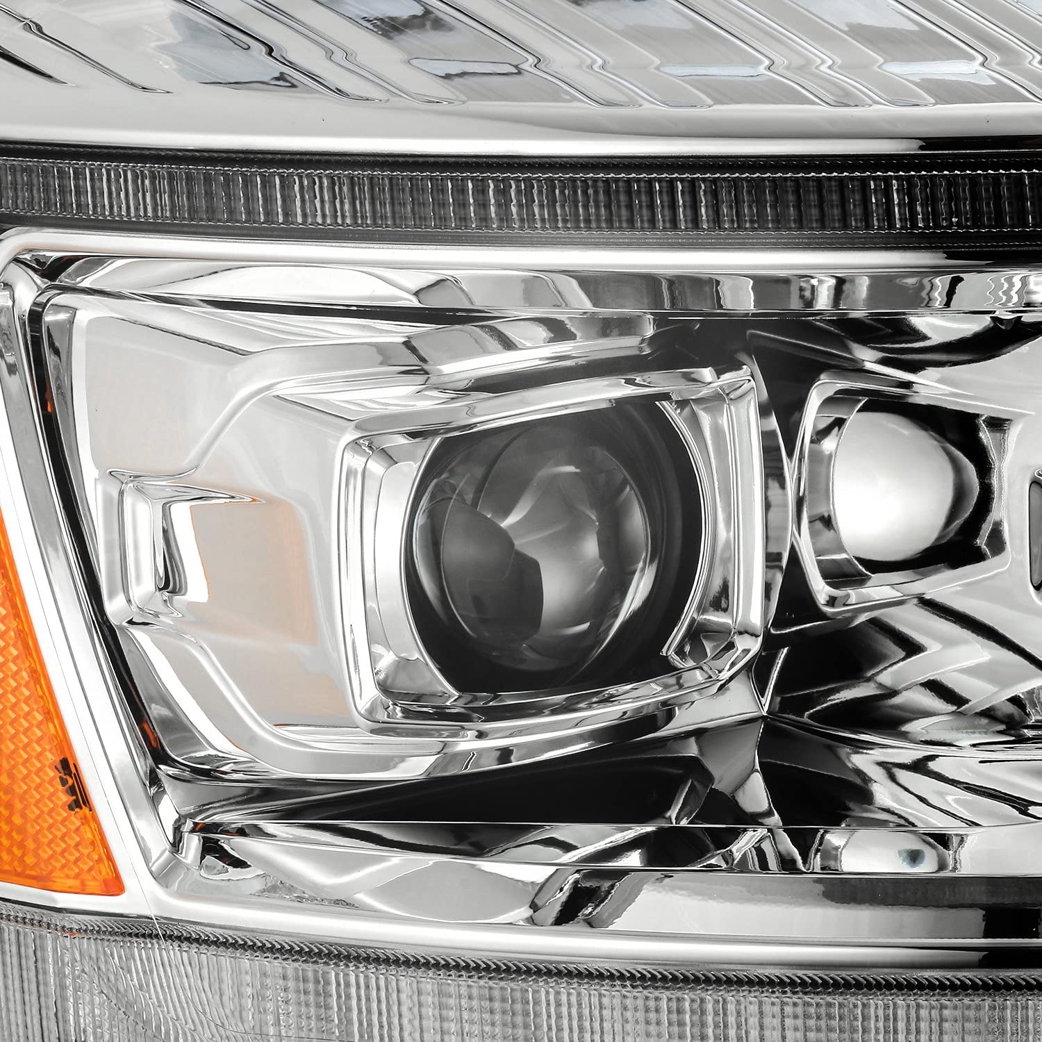 06-08 Dodge Ram 1500HD AlphaRex (880531) PRO-Series Projector Headlights Plank Style Chrome w/Seq Signal/DRL