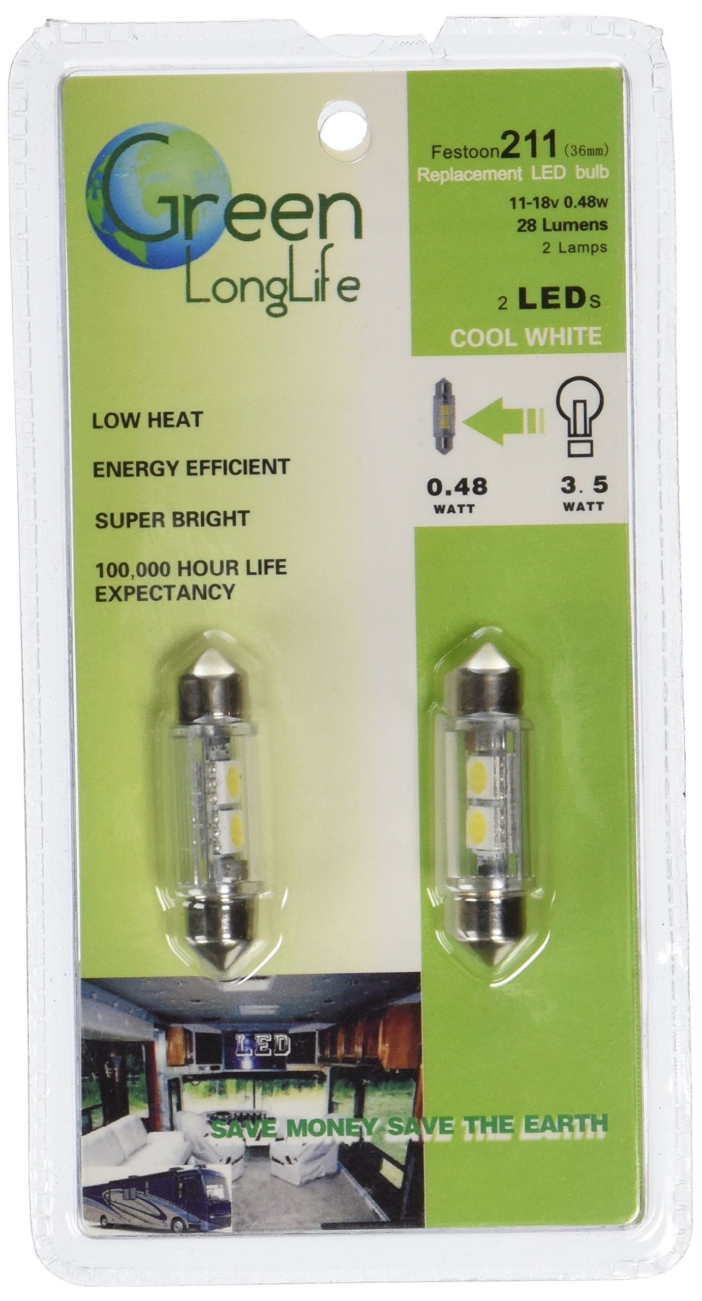 Warm White Ming's Mark 5050113 Wedge Bulb, (Pack of 2)