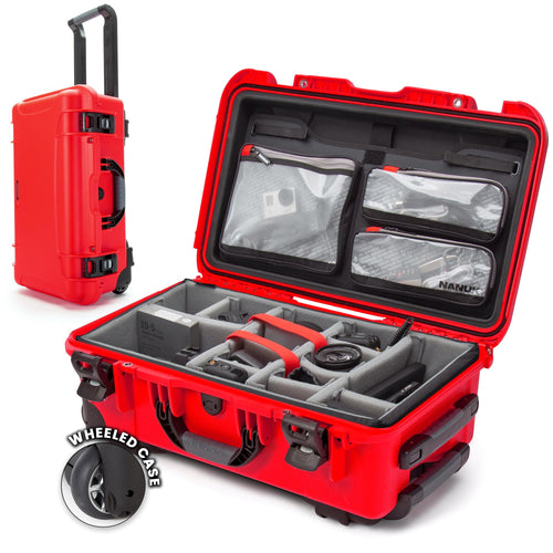 Pro Photo Kit NANUK 935 – Waterproof Travel Camera Hard Case with Padded Dividers and Wheels, 22” x 14” x 9” - Dustproof and Impact Resistant, Airline Carry-On Approved – Red