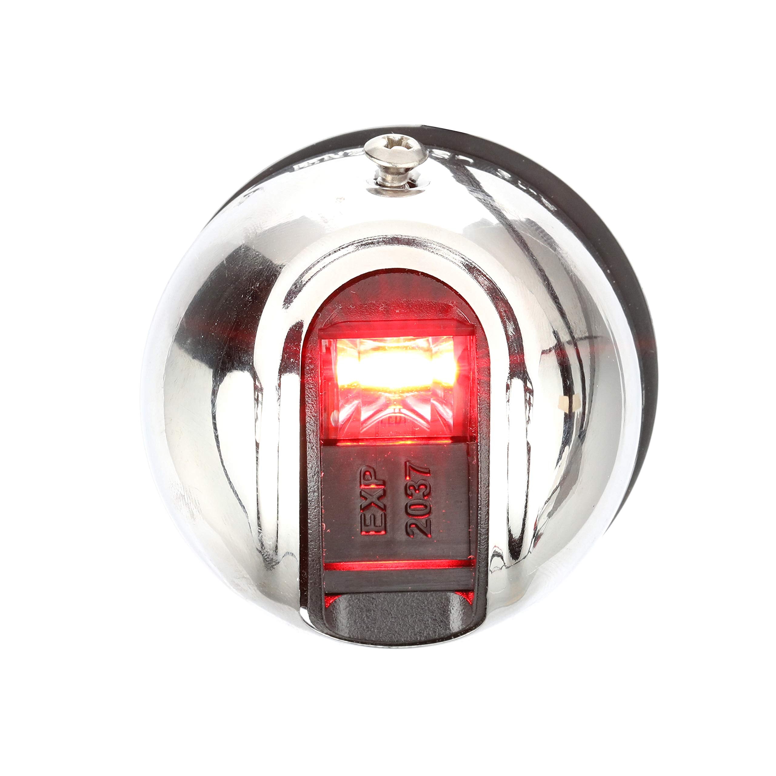 Attwood Red NV4012SSR-7 Port Light Armor LED Vertical Mount Navigation Bow Light Stainless Steel