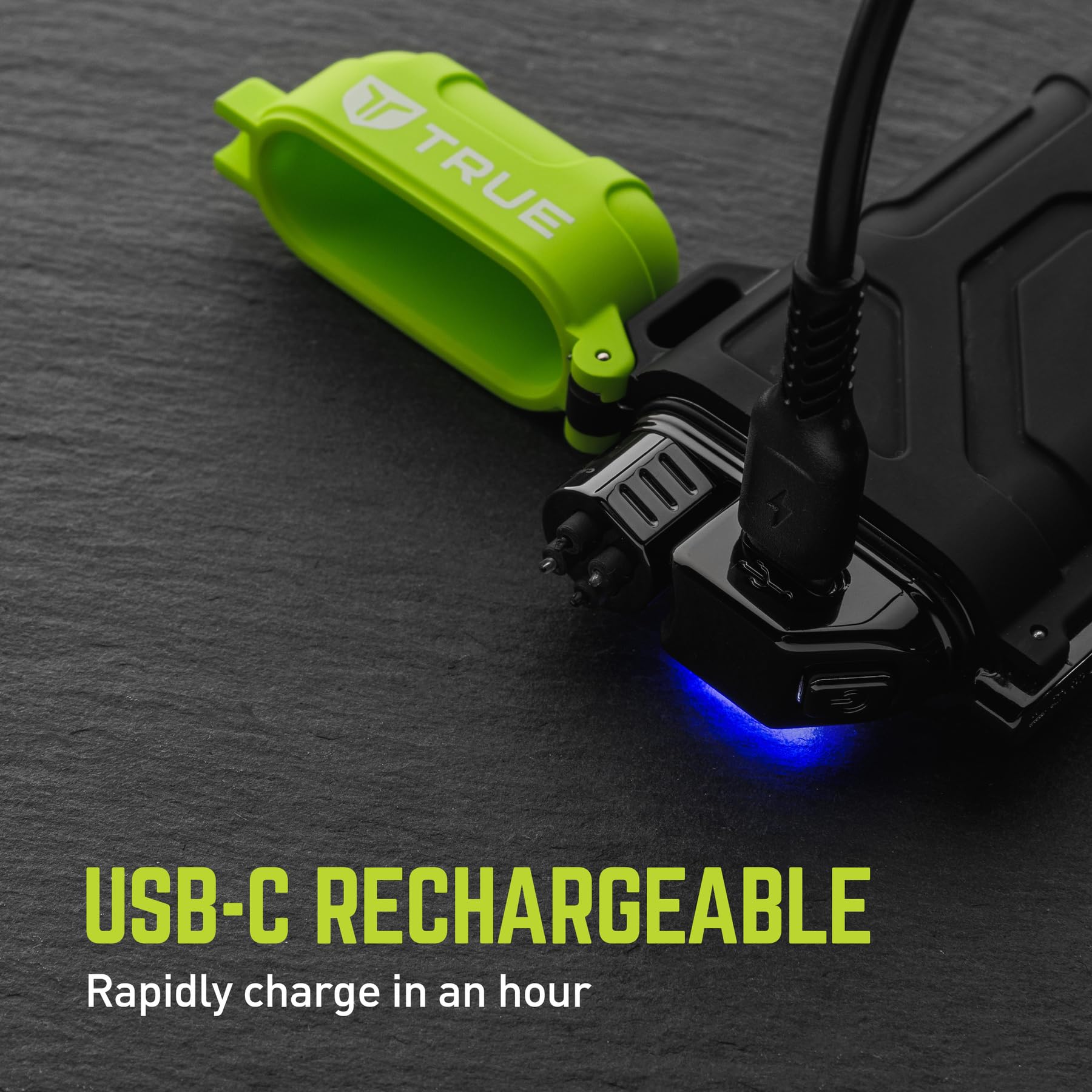 Plasma Lighter True XRL | Flameless and Fuel-Free, Plasma Arc Technology, 100+ Ignitions on a Single Charge, Windproof, Water-Resistant, Compact and Rugged Design - Black/Green