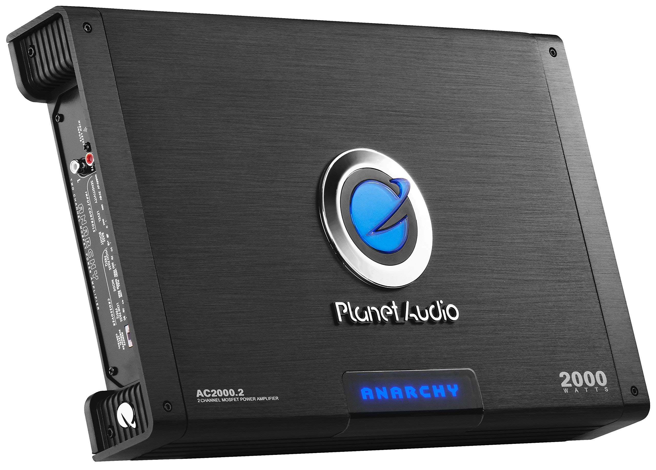 Planet Audio 2 Channel AC2000.2 Car Amplifier - 2000 High Output, High/Low Level Inputs, High/Low Pass Crossover, Hook Up to Subwoofer for Bass