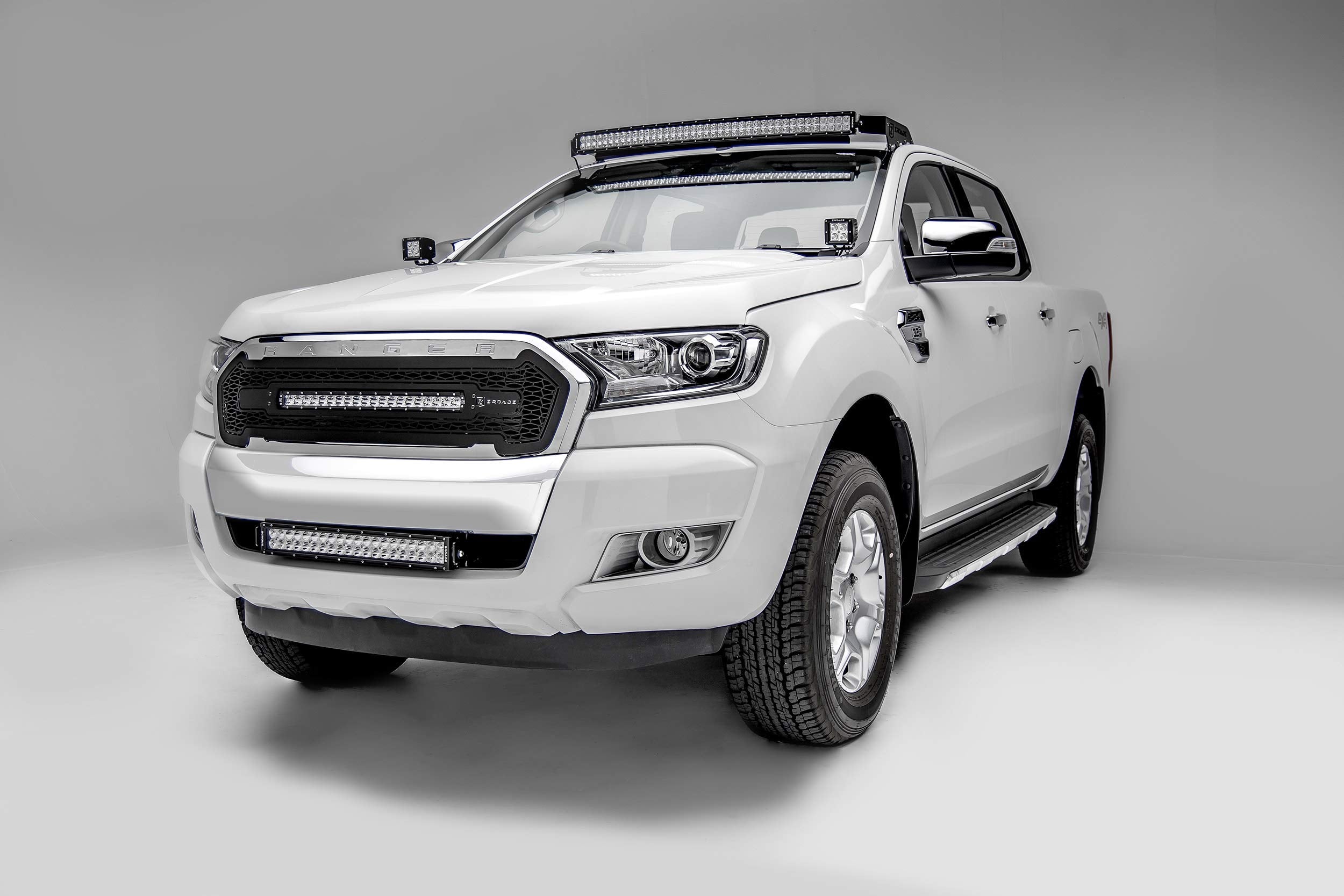 Front Roof LED Mounting Bracket ZROADZ - Compatible w/ 2015-2018 Ford Ranger T6 - to Mount (1) 40 Inch or Similar Style Curved LED Light Bar (Not Included) - PN #Z335761