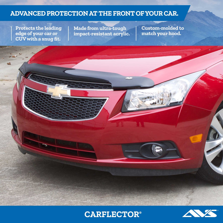 Carflector Hood Shield / Protector Auto Ventshade [AVS] | Fits 2014 - 2020 Nissan Rogue | Medium Profile Bug Deflector - 1 pc., Dark Smoke | 20472