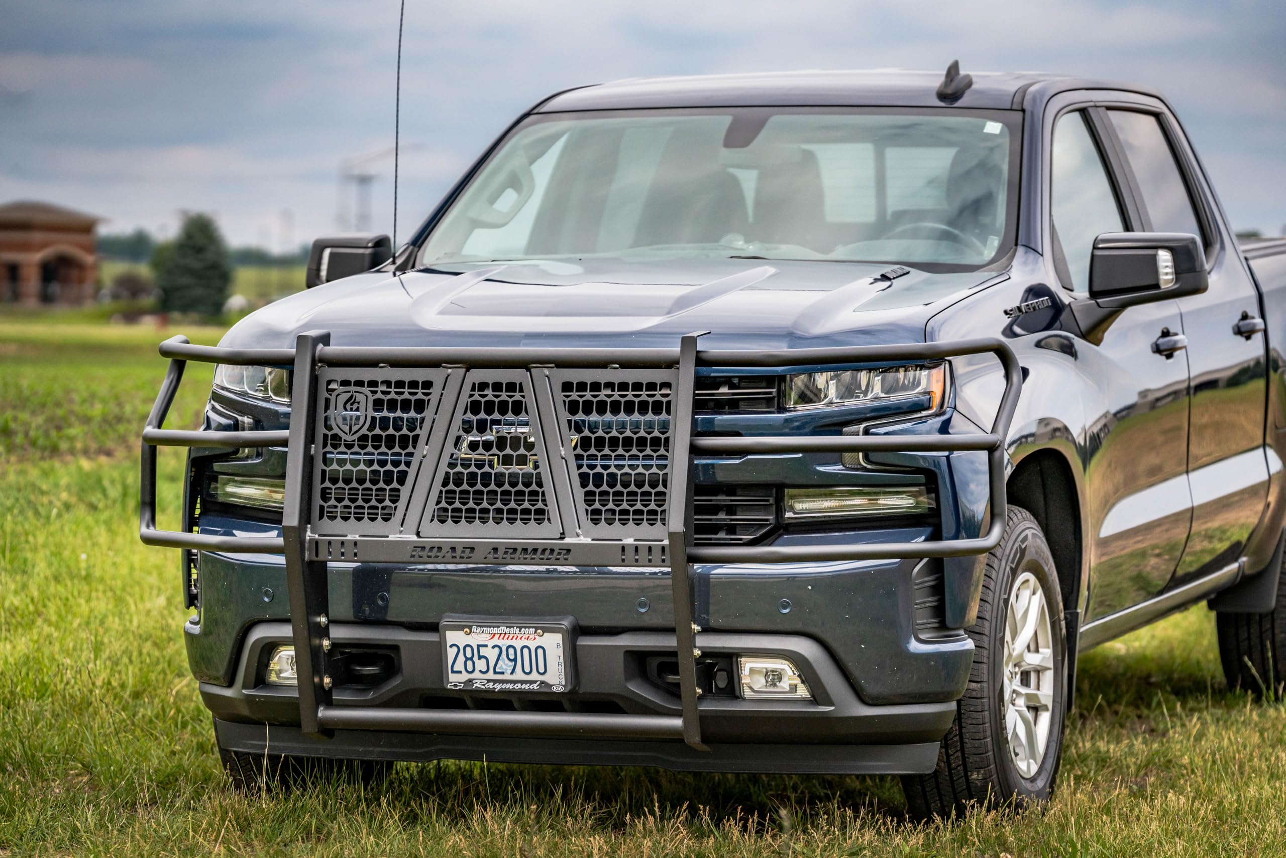 Vaquero Road Armor 3191-BRSH Front Grille Guard - Texture Black - Compatible with: 2019-2021 Chevy Silverado 1500