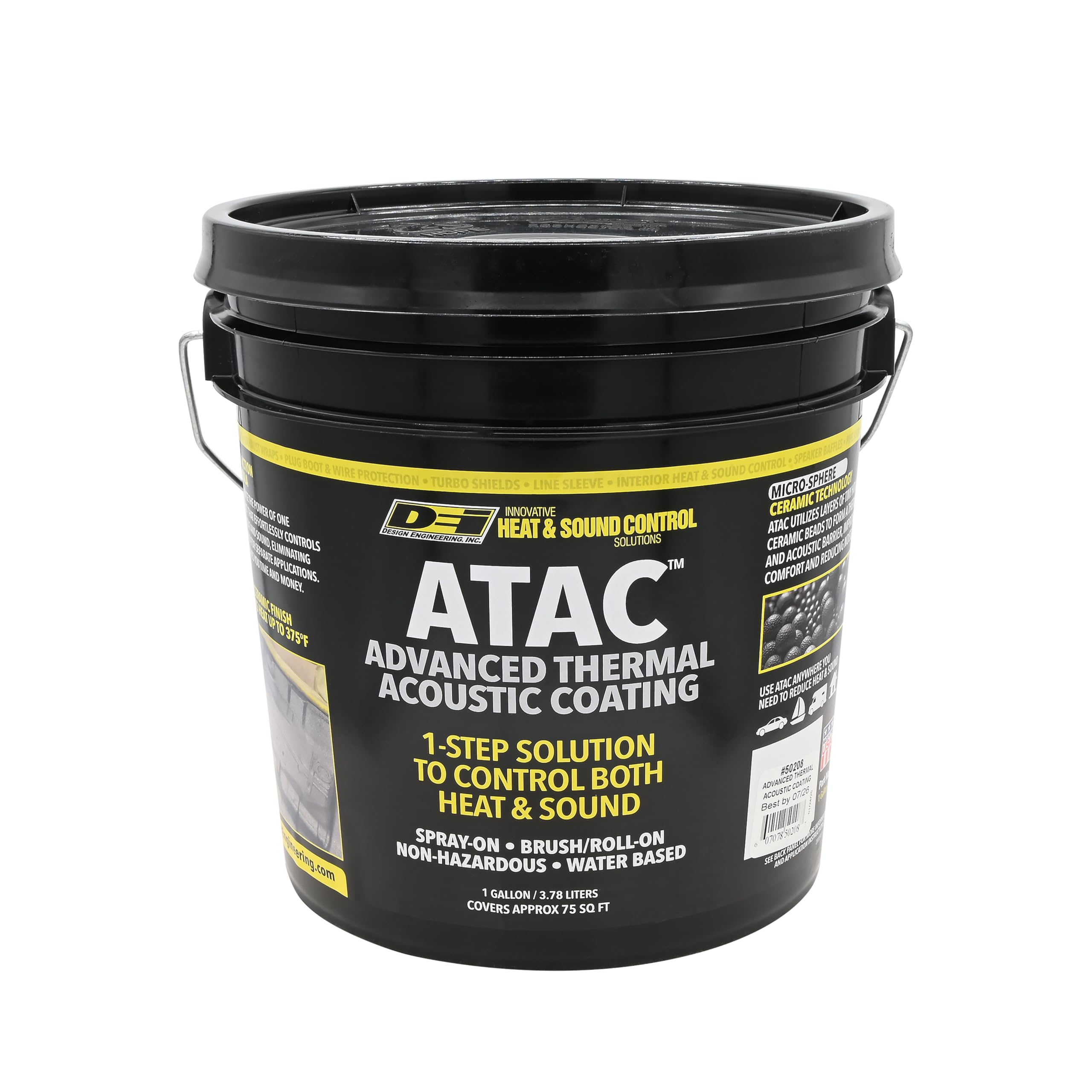 ATAC Advanced Thermal Acoustic Coating - Design Engineering - 1 Gallon | 2-in-1 Sound & Heat Barrier for Car Insulation | Sound Deadening Spray/Roll On