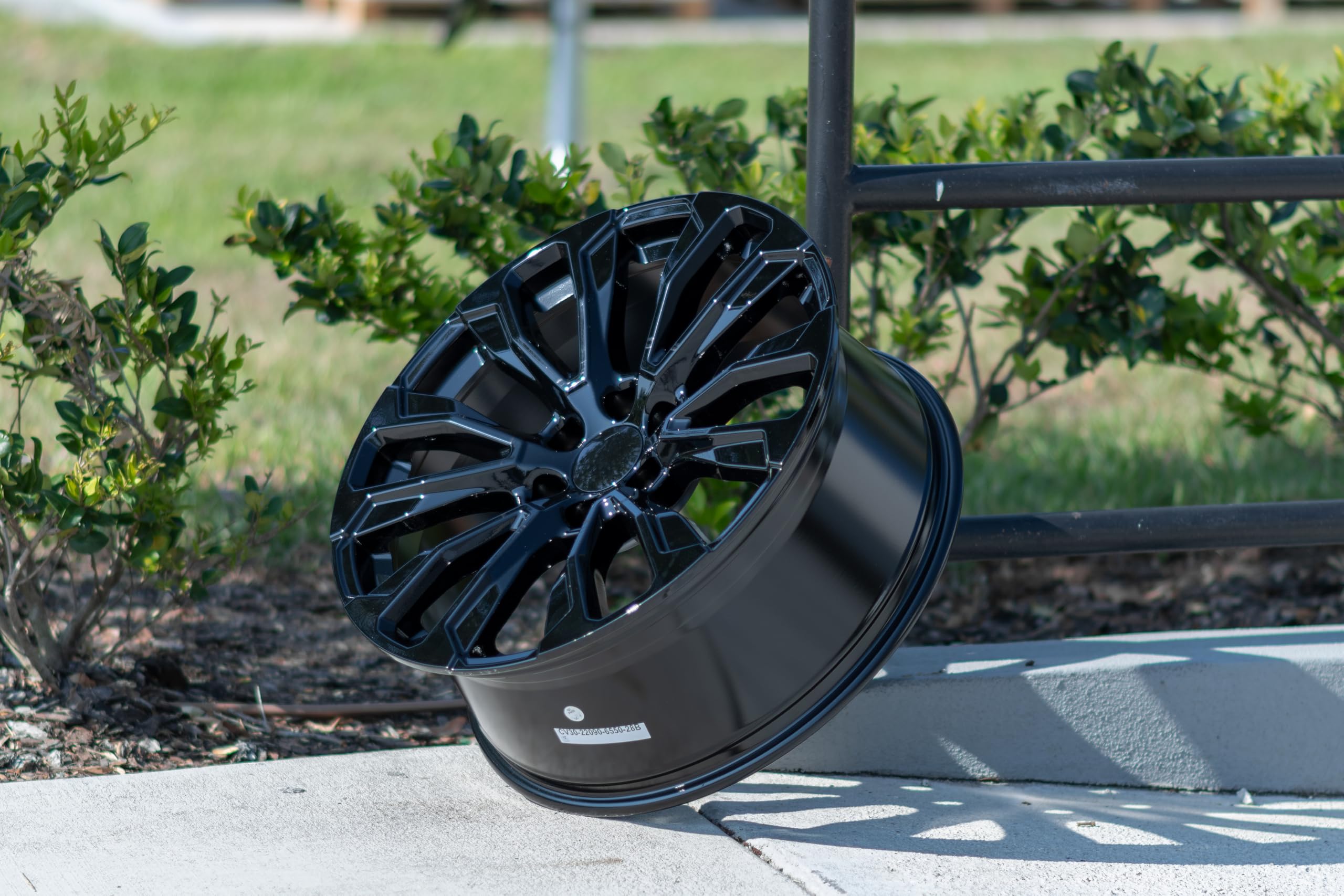 22 Inch OE Wheels CV30 Rim Fits Yukon Denali Style 6x139.7 22x9 Gloss Black - Hollander 14025 (1)