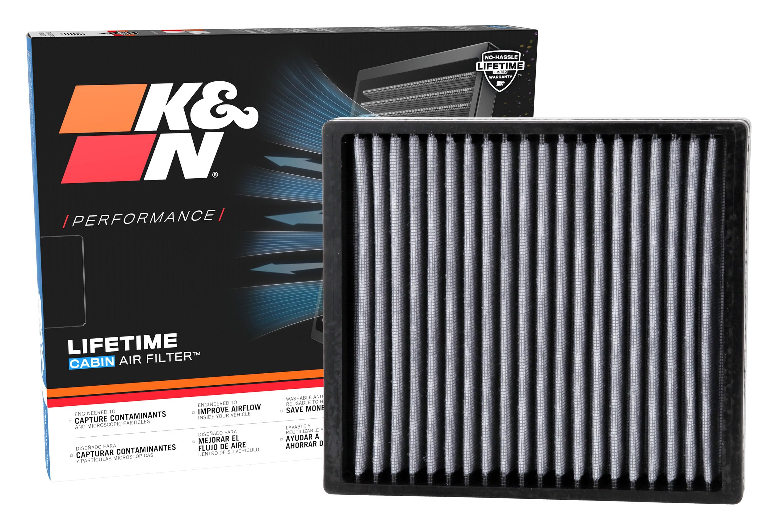 K&N LIFETIME Cabin Air Filter: Washable, Premium, Clean Air for your Cabin: Compatible with 2007-2023 Chrysler/Dodge/Jeep/Ram/Toyota: (See Product Description for Select Models), VF2013