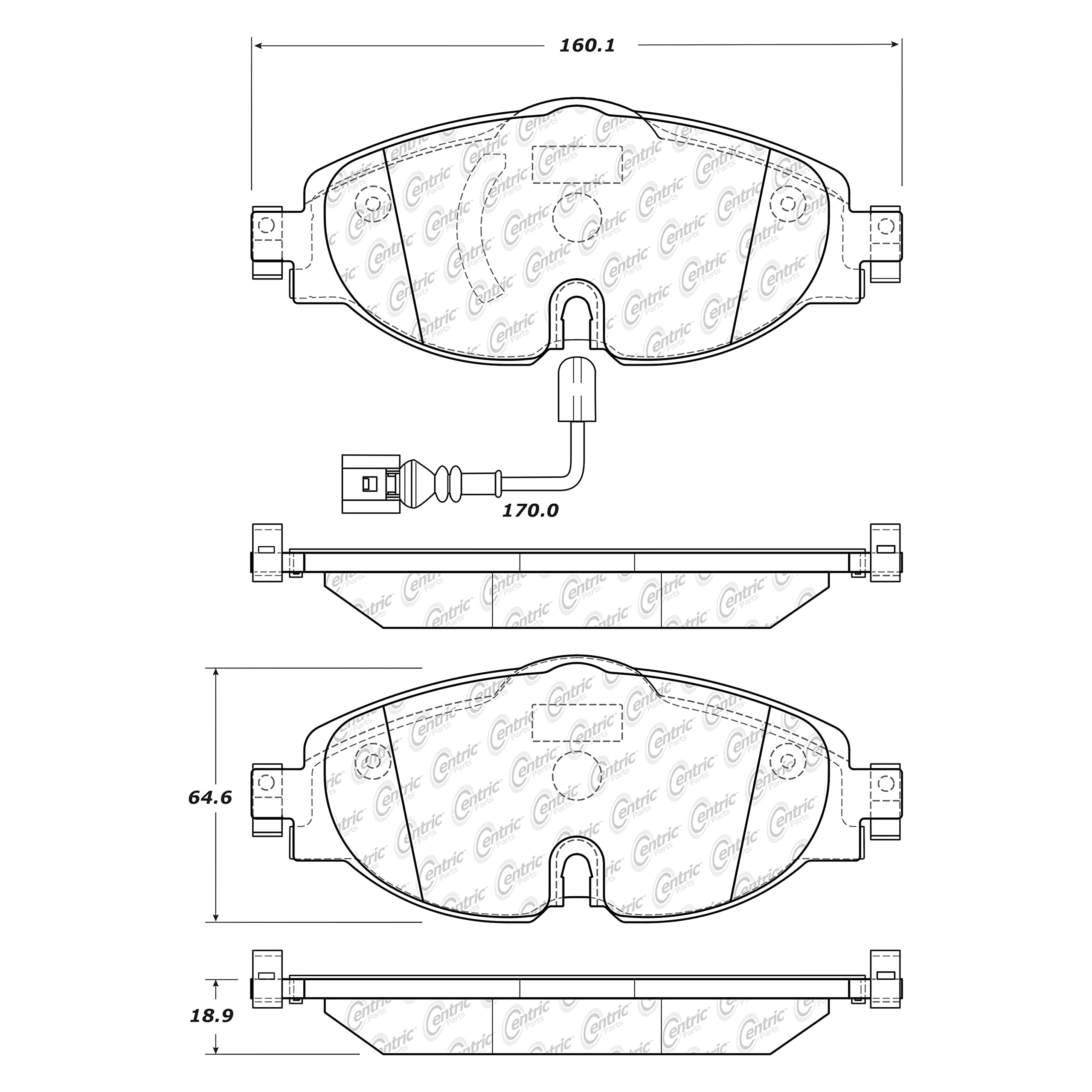 104.17600 Centric PosiQuiet Semi Met Pads