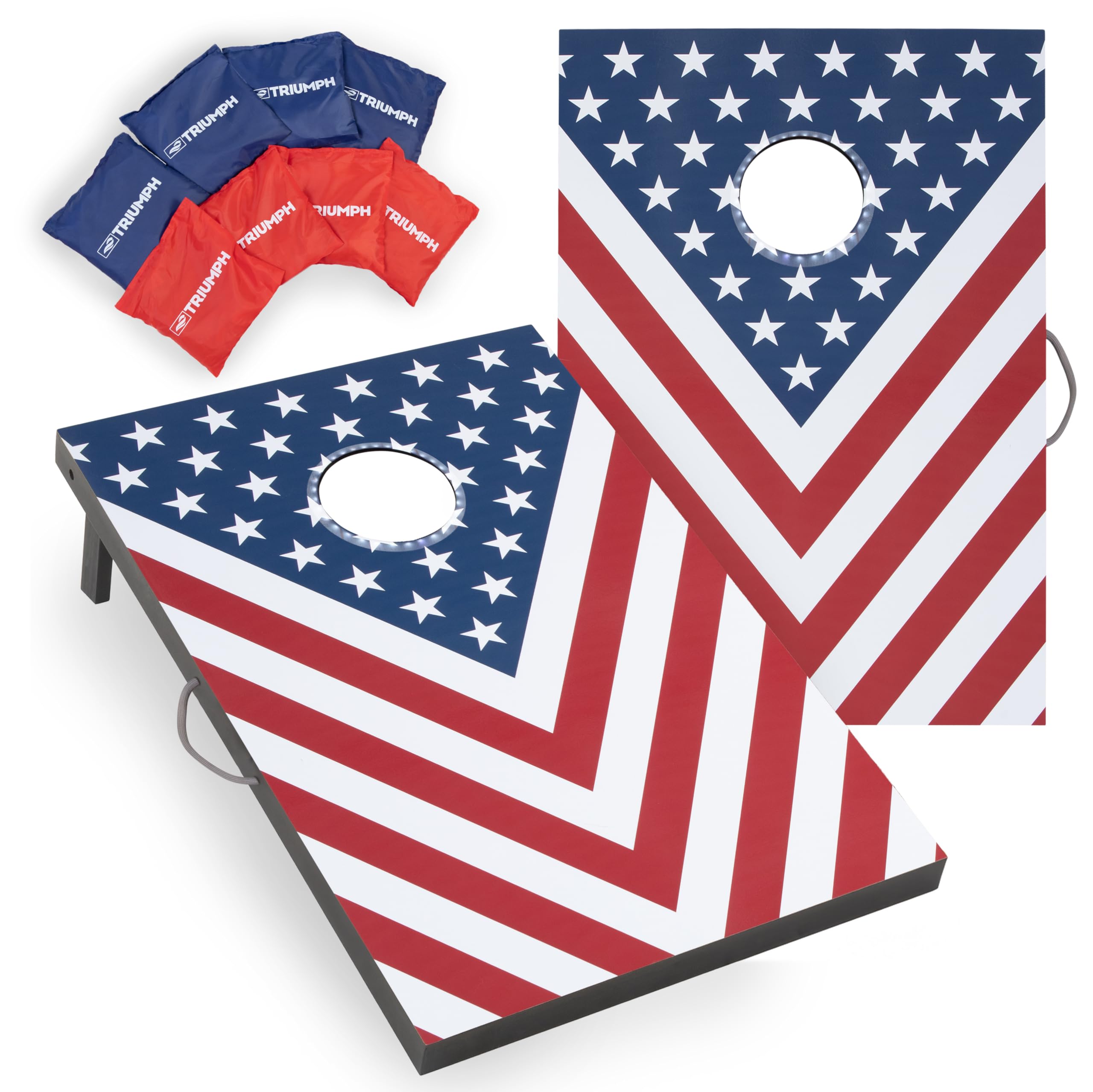 Triumph LED 2x3 Triumph Cornhole Bag Toss Set Includes Boards, 8 Cornhole Bags