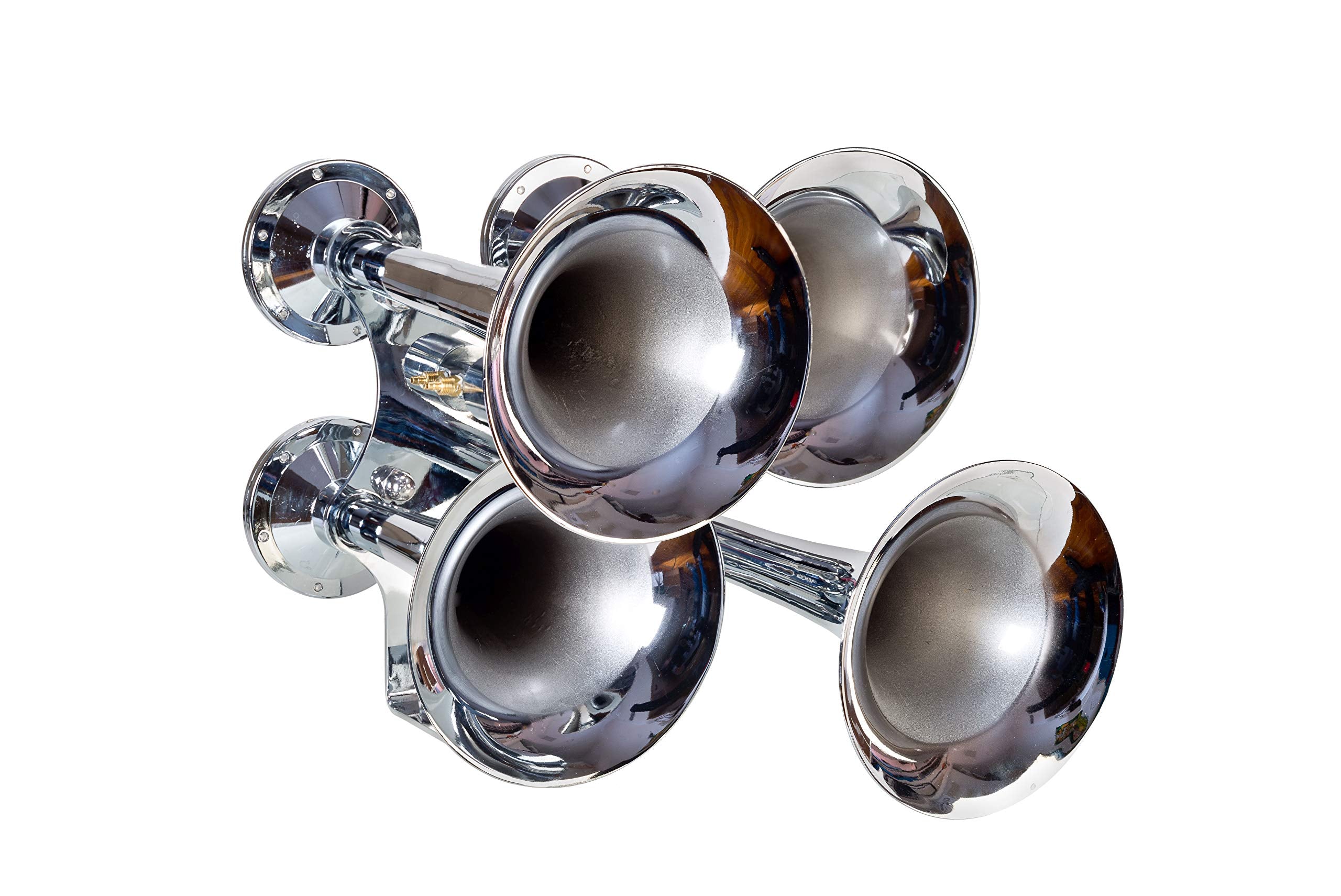 Quadraphionic Wolo 877 Express 4 Trumpet Train Horn, 12-Volt - Triple Chrome Plated