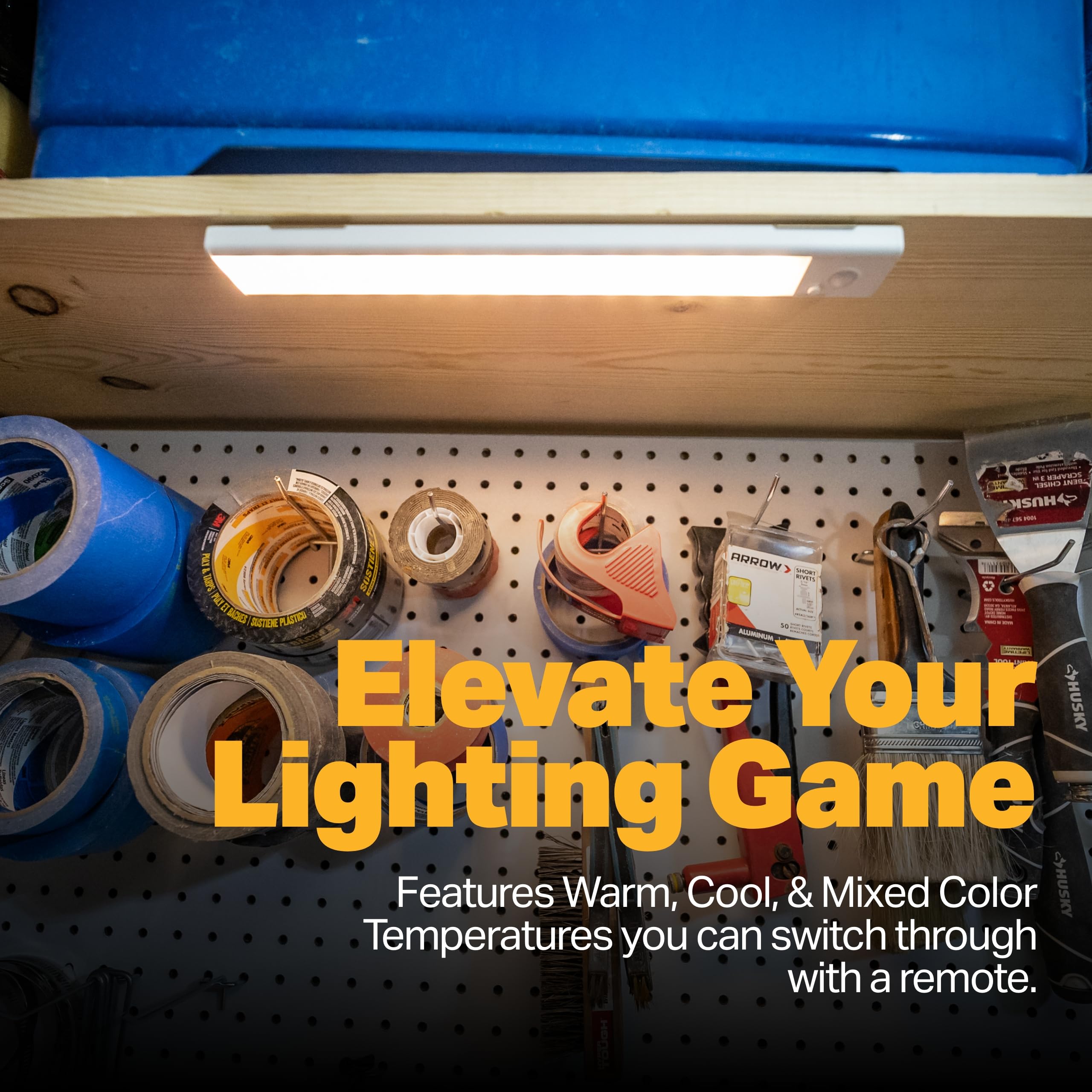 12 Inch LUXPRO LP441 Under Cabinet Light - with Motion Sensor - Rechargeable - Cabinet Lights with Remote - Home Improvement Item - Easy Installation