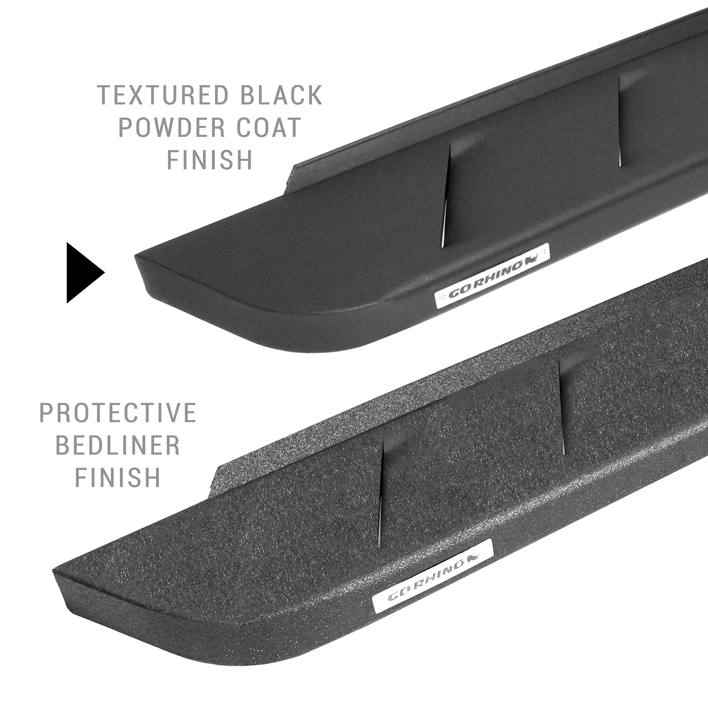 RB10 Running Board & Brackets Kit Go Rhino | Galvanized Steel, Textured Black | 63412973PC | Fits 2021-2025 Ford Bronco 4-Door (Excludes Bronco Sport)