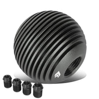 Universal Aluminum Shift Knob NRG Innovations SK-703GM with Thread Adapters, Heat Sink Style Round Ball Shape, Gun Metal