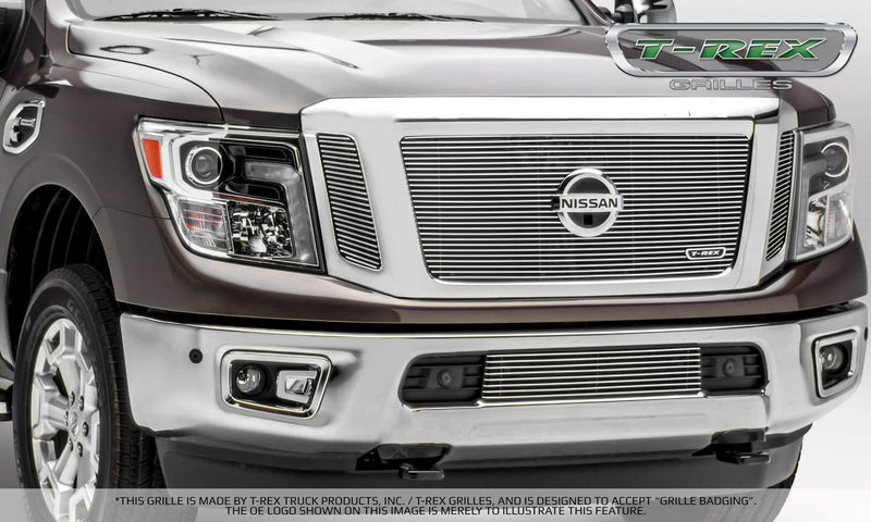 2016-2019 Titan T-Rex Grilles Billet Grille, Polished, 3 Pc, Insert, Fits Vehicles with Camera - PN #20785