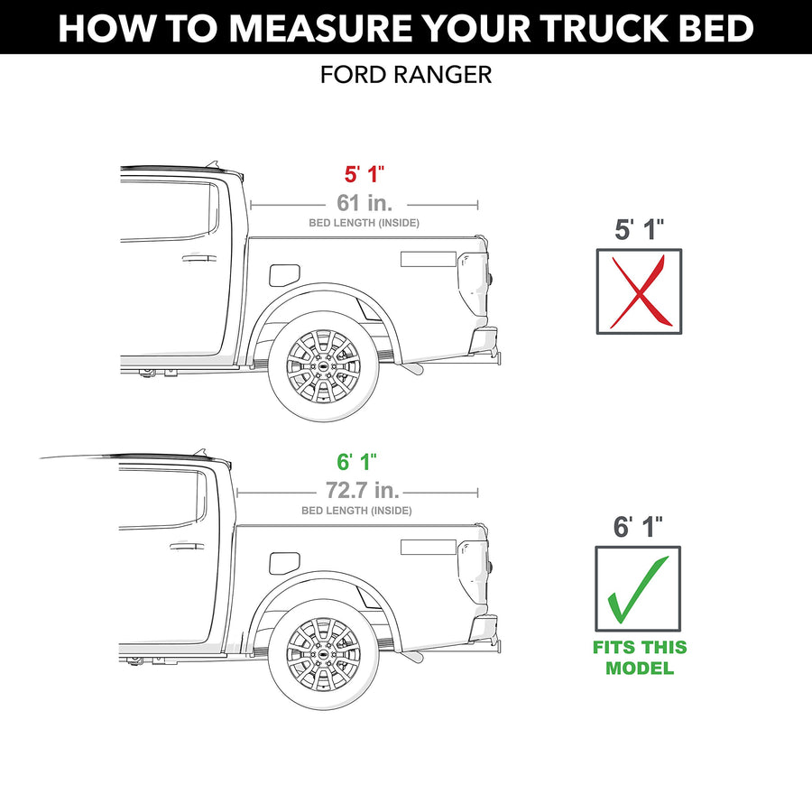 Retrax RetraxPRO XR RealTruck Retractable Truck Bed Tonneau Cover | T-80336 | Fits 2019 - 2023 Ford Ranger 6' 1" Bed (72.7")